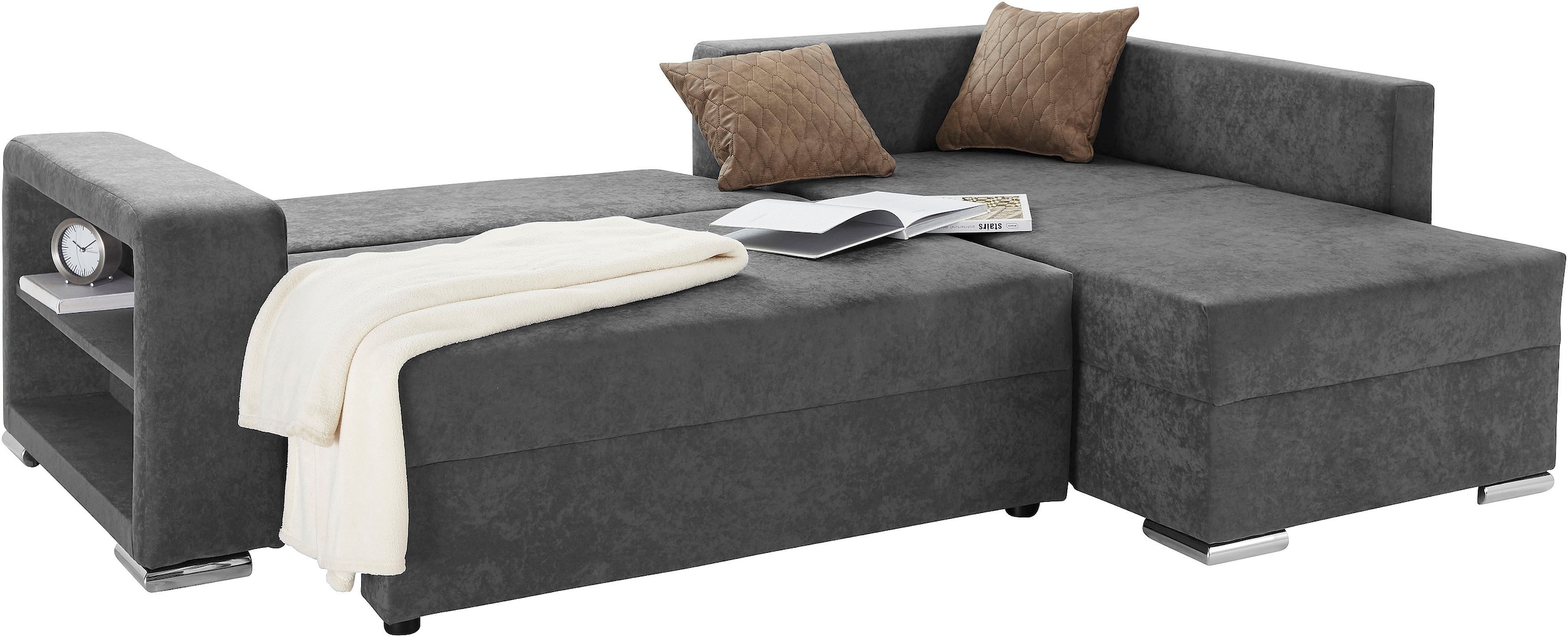 COLLECTION AB Ecksofa »John L-Form«, inklusive Bettfunktion und Bettkasten