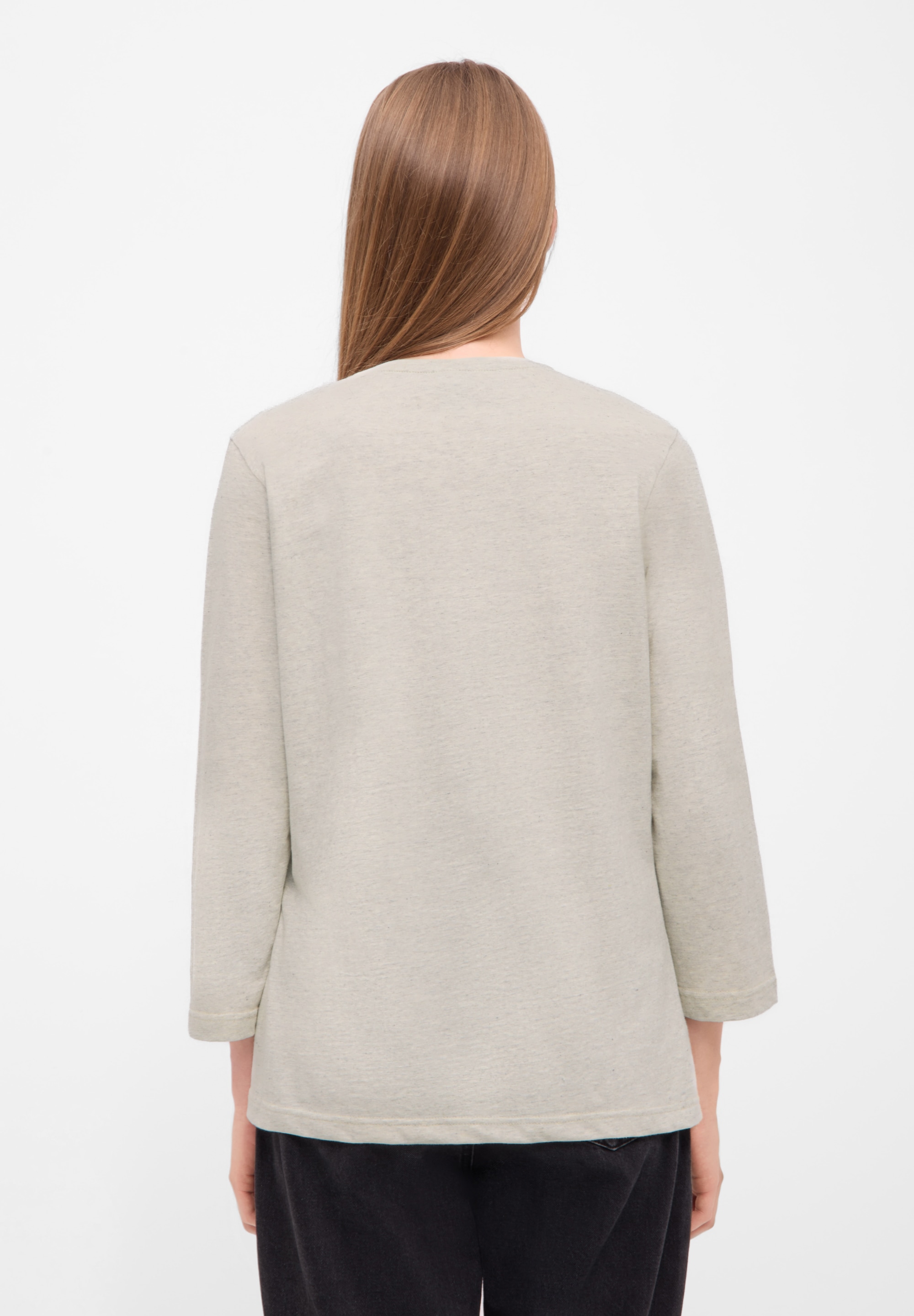 Bench. 3/4-Arm-Shirt »ROMILEY«, tailliertes Basic mit 3/4 Arm und Logoprint im Metallic-Holo Stil