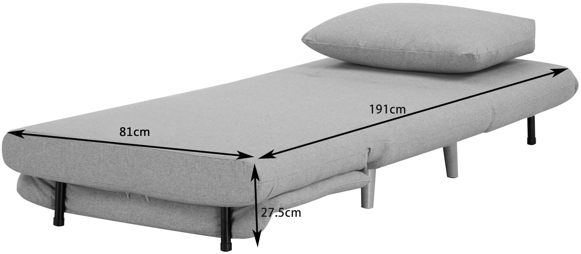 INOSIGN Sessel »AINSLEY« wandelbar zum Gästebett, Schlafsofa, Webstoff u. Cord-Bezug