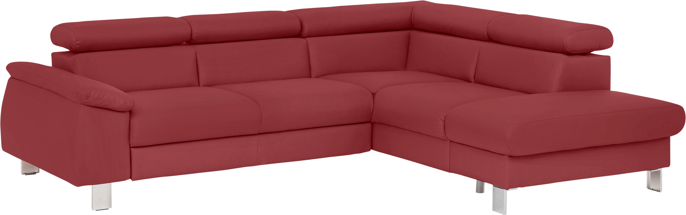 COTTA Ecksofa »Komaris L-Form, B: 249 cm«, mit Kopfteilverstellung, optional Bettfunktion, Bettkasten & Licht