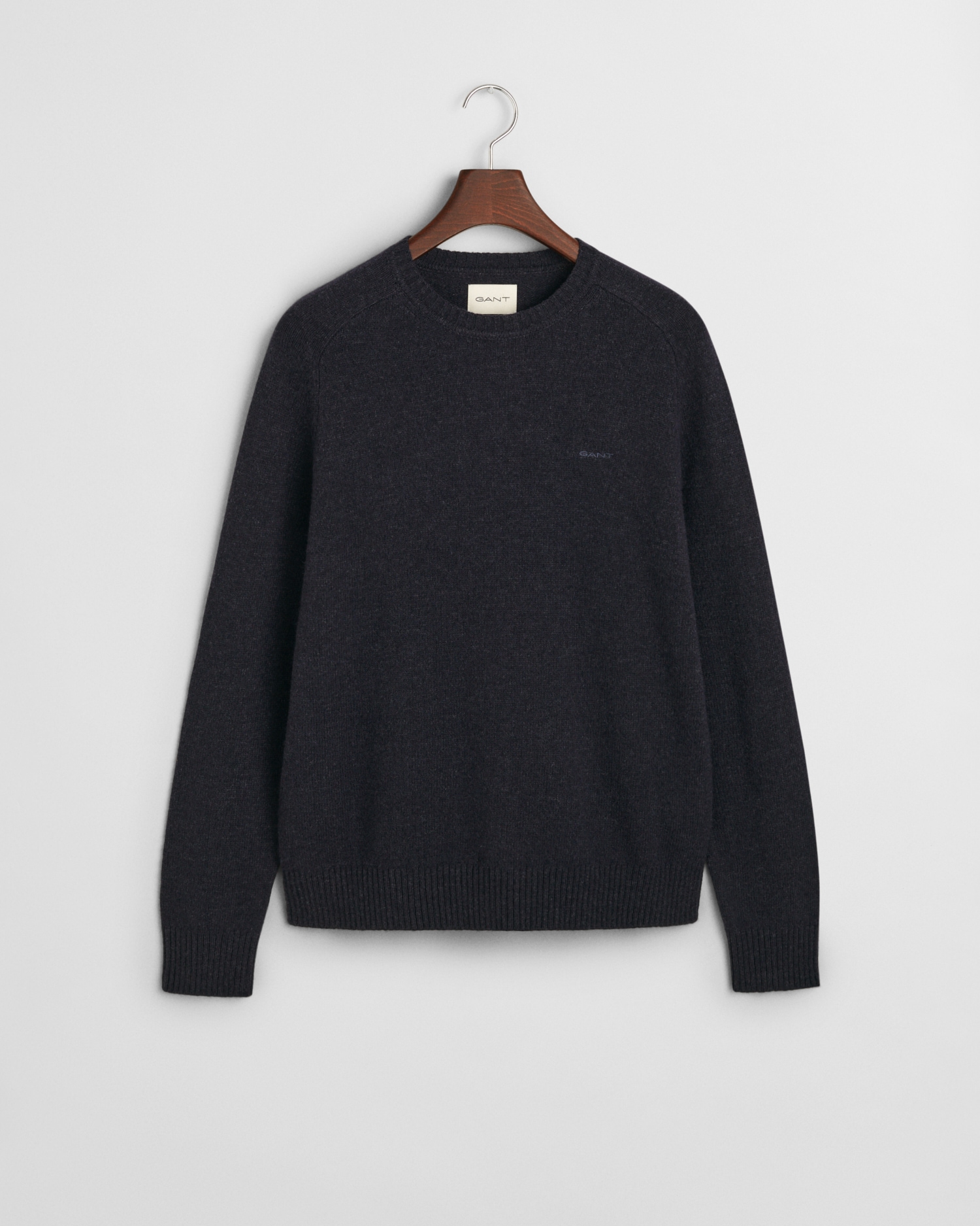 Gant Rundhalspullover »WOOL BLEND C-NECK«, in melierter Optik