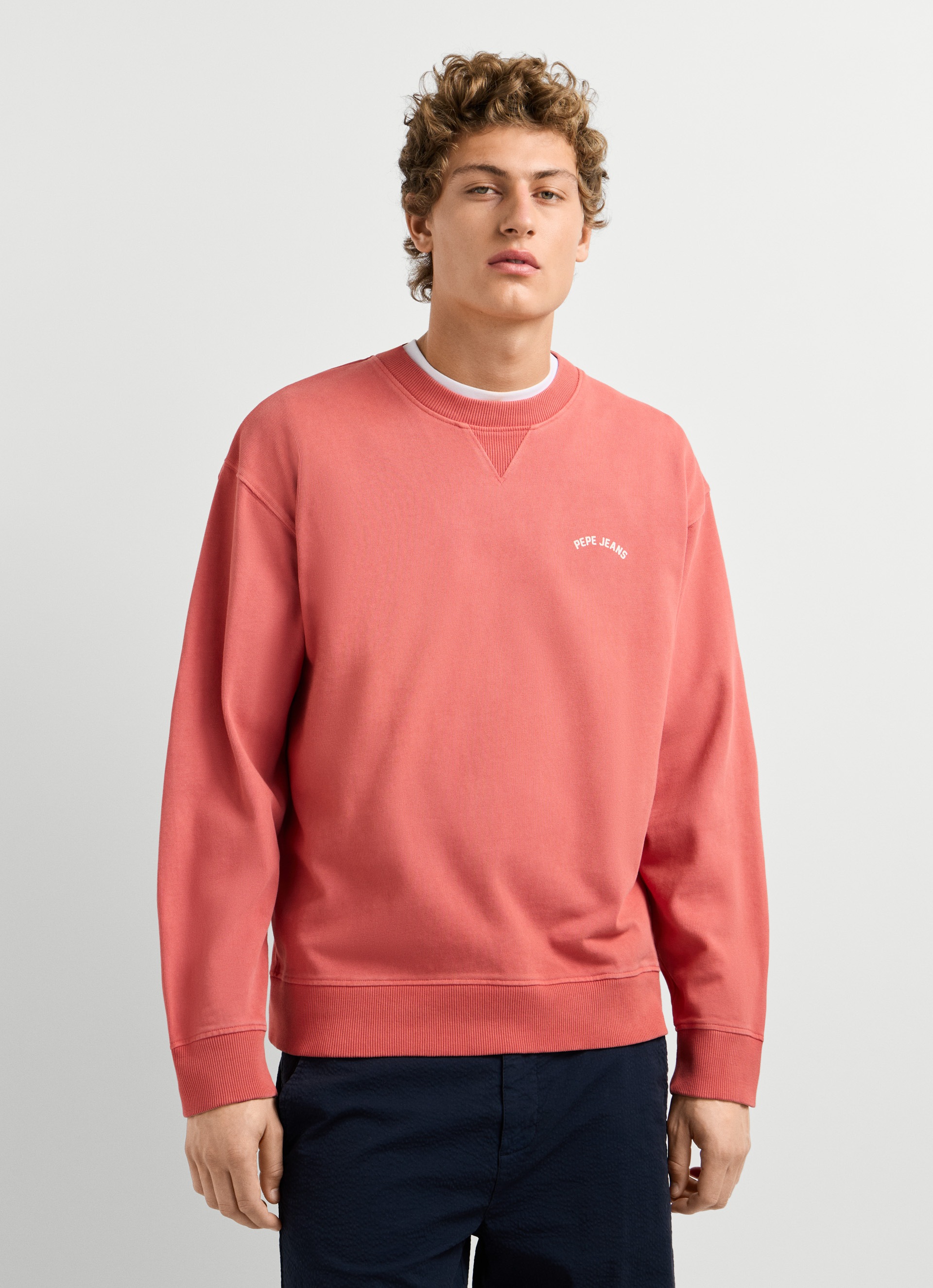 Pepe Jeans Sweatshirt »JOHN CREW«, mit Rippeinsatz am Rundhals, Logoschriftzug
