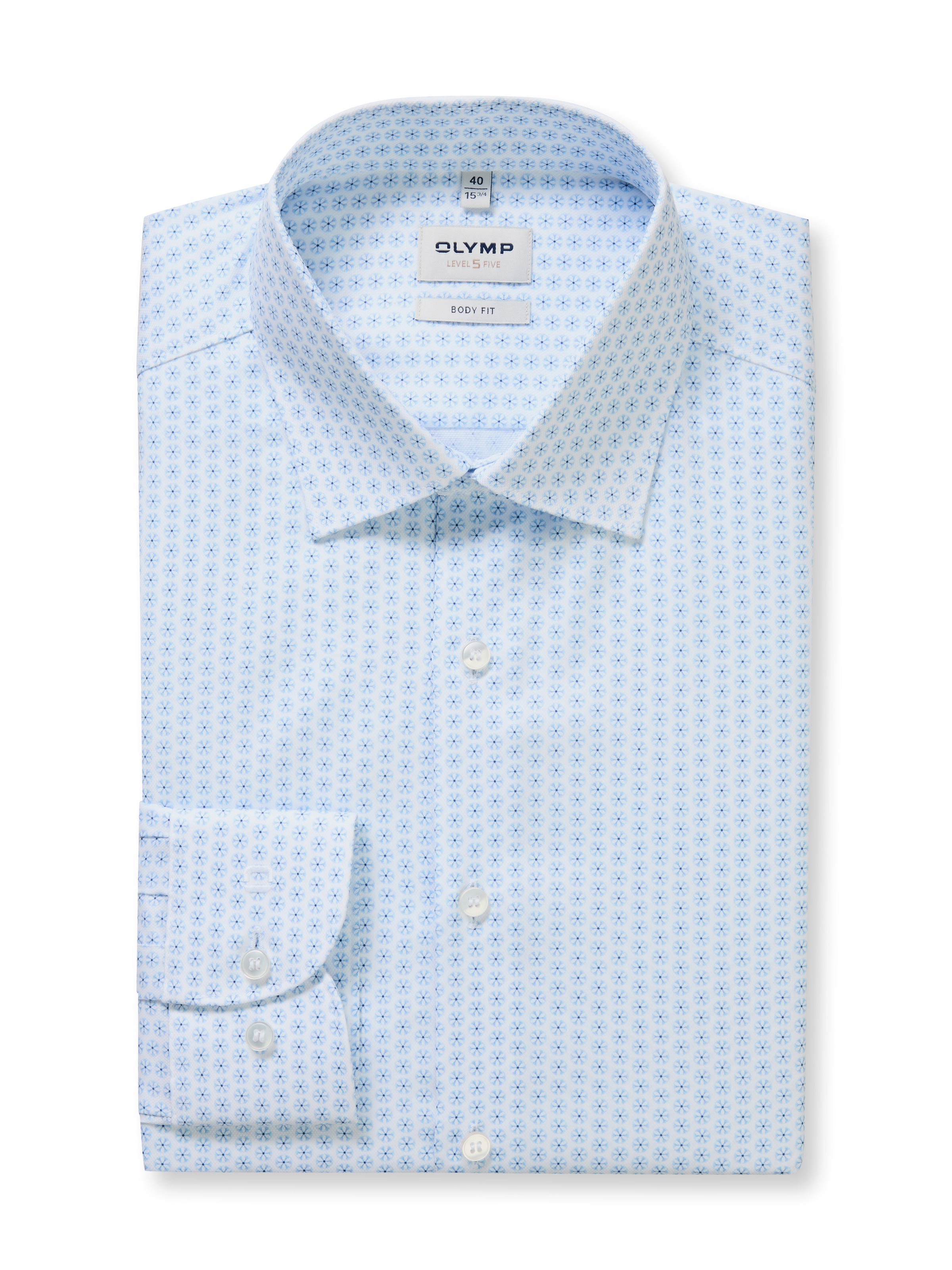 OLYMP Langarmhemd »Level Five« Businesshemd, boby fit,  Kentkragen, gemustert