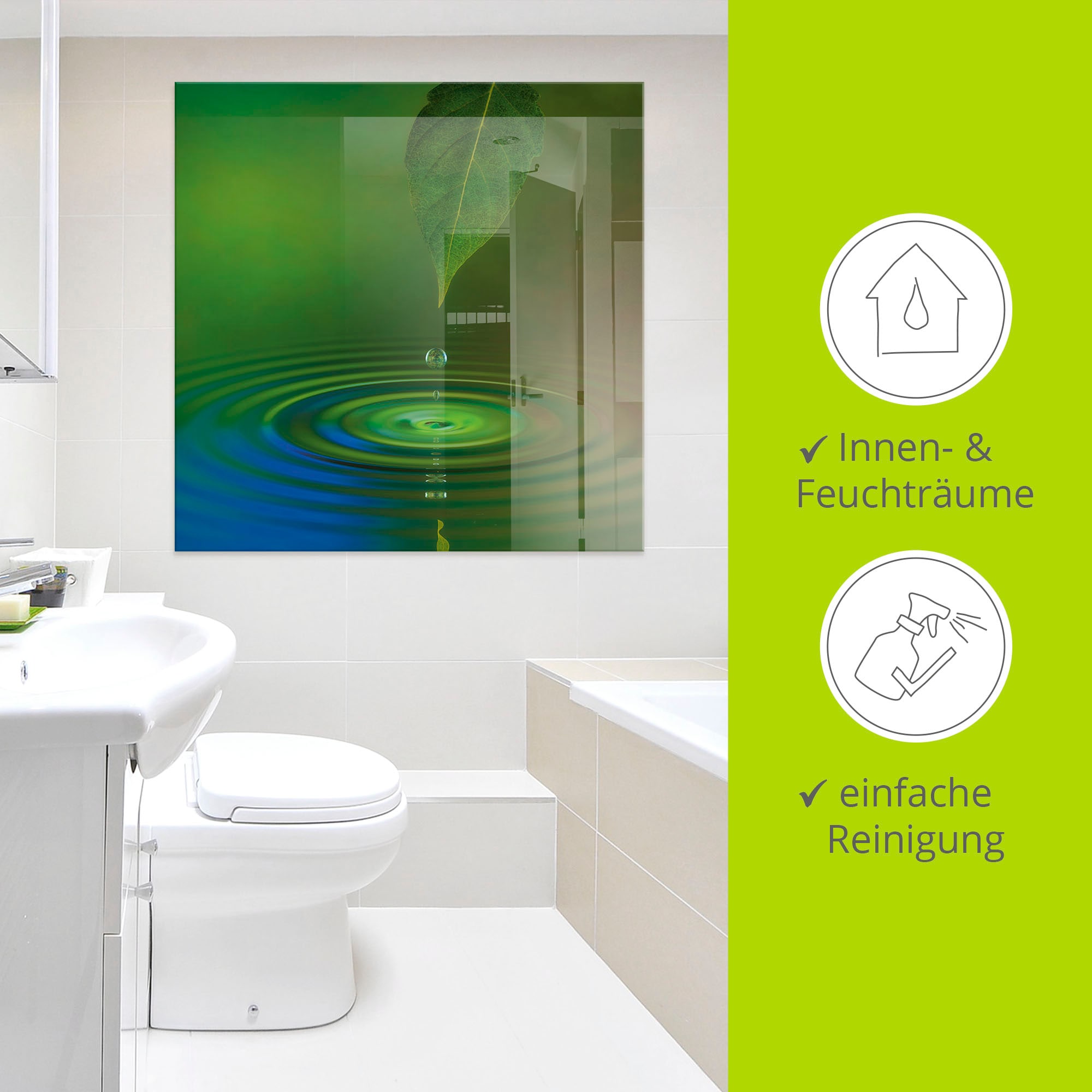 Artland Glasbild »Wassertropfen«, Zen, (1 St.), in verschiedenen Größen