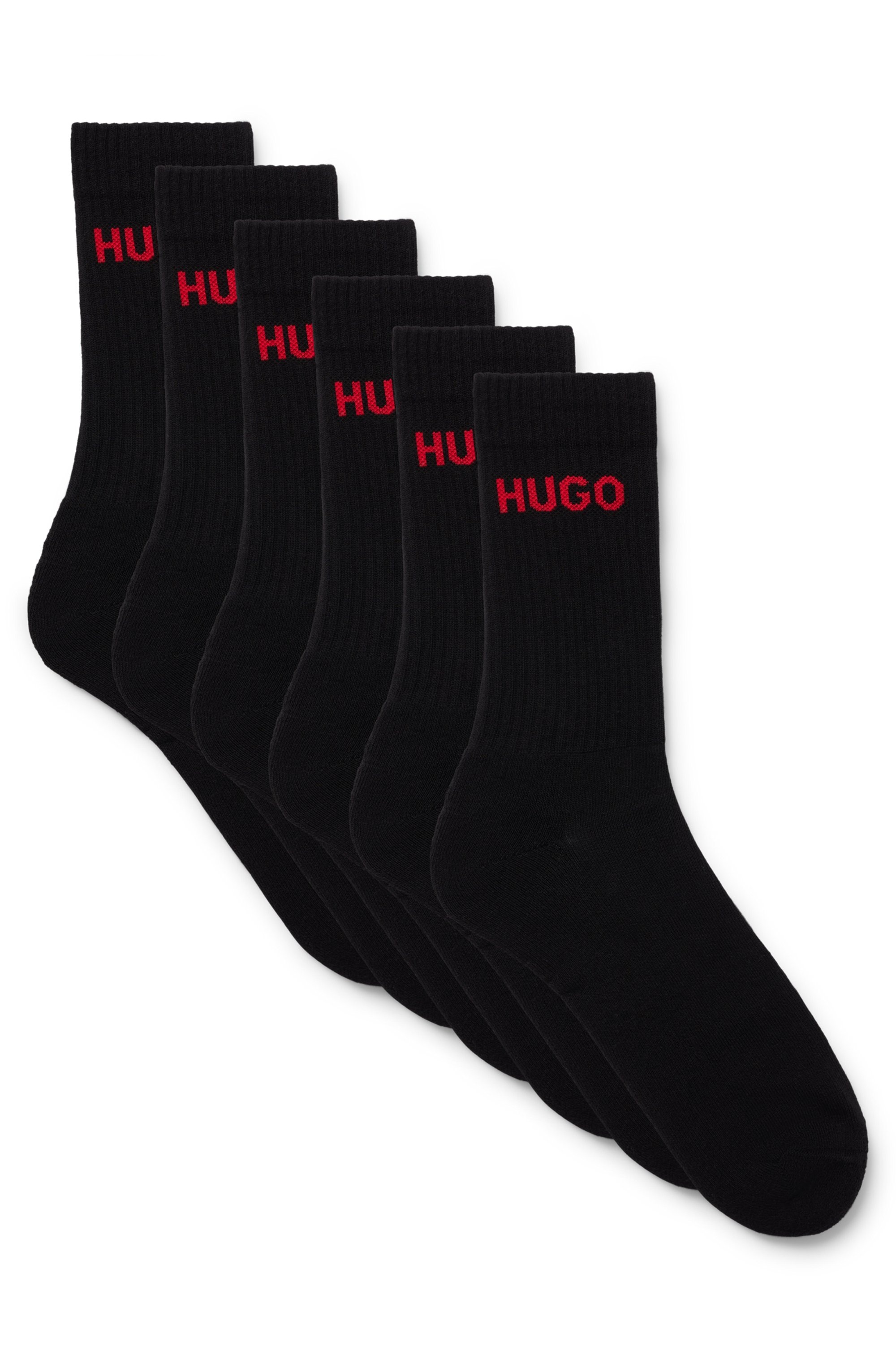 HUGO Underwear Socken »6P QS RIB LOGO CC«, (Packung, 6 Paar, 6er Pack), mit eingestricktem HUGO Logo
