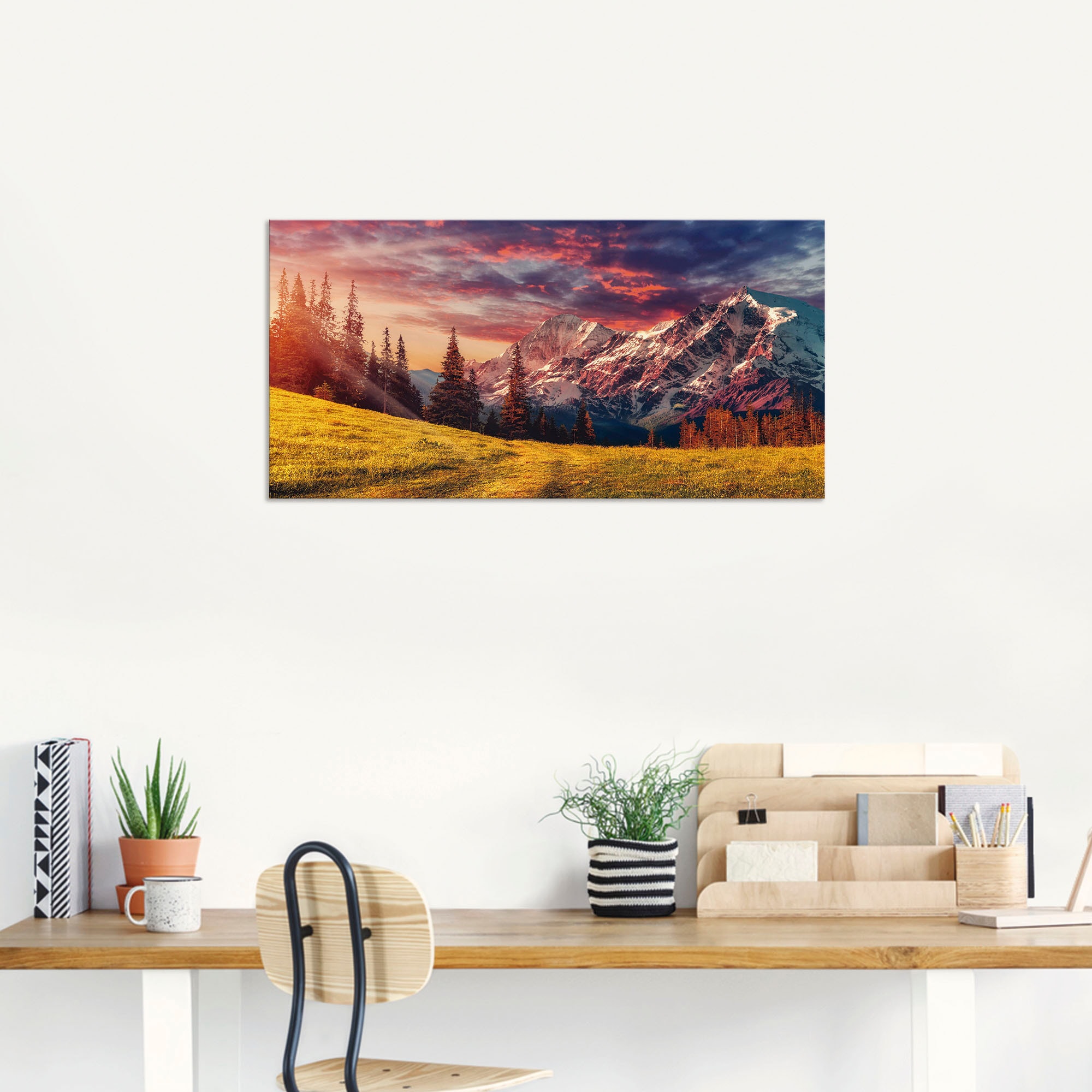 Artland Wandbild »Alpines Hochland«, Berge & Alpenbilder, (1 St.), als Alubild, Outdoorbild, Leinwandbild in verschied. Größen