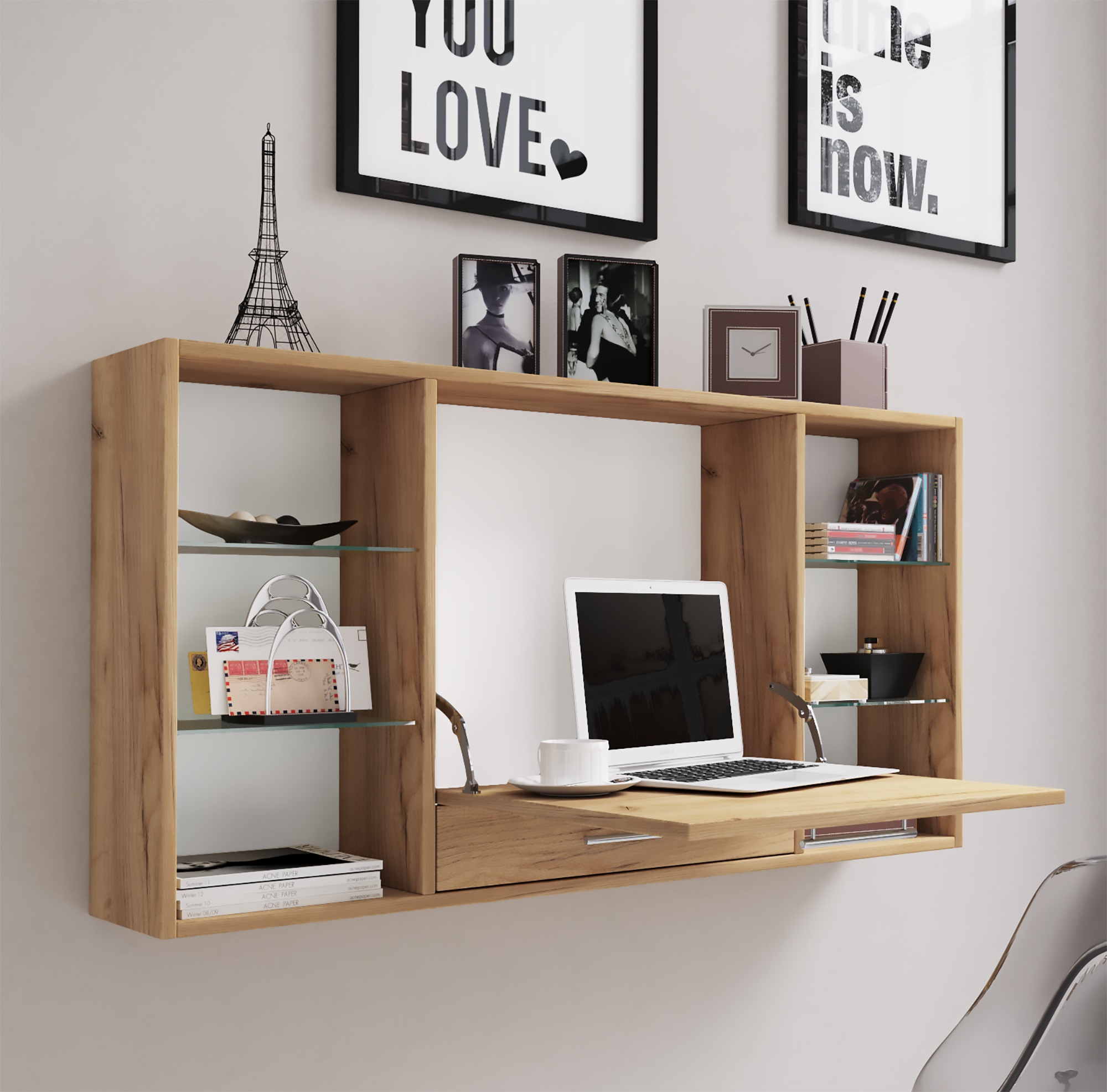 VCM Schreibtisch »Holz Hänge Schreibtisch Wandschreibtisch Teala«