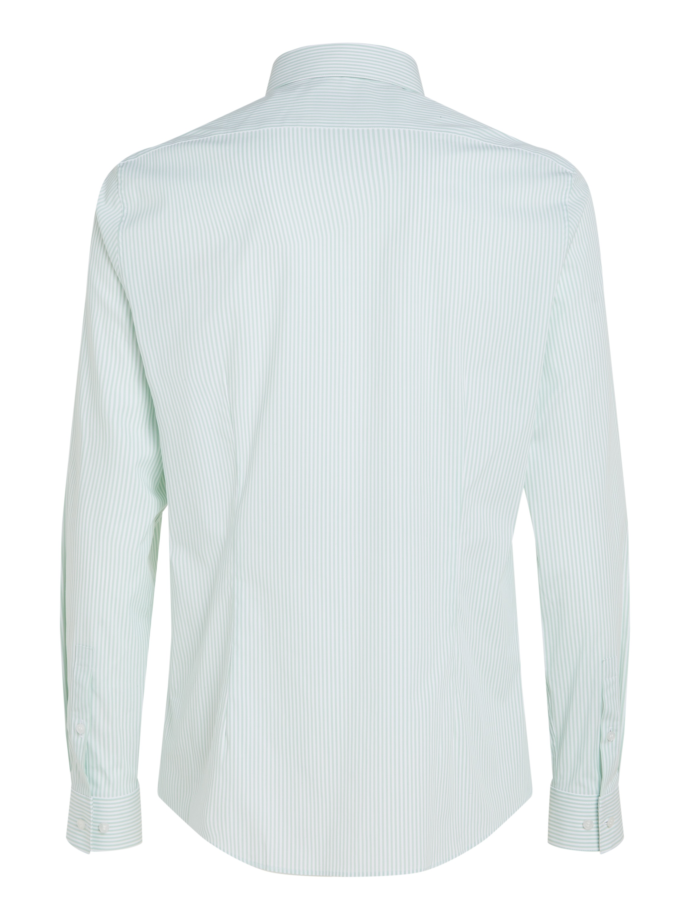 Calvin Klein Langarmhemd »POPLIN STRIPE SLIM SHIRT«, mit Logoprägung