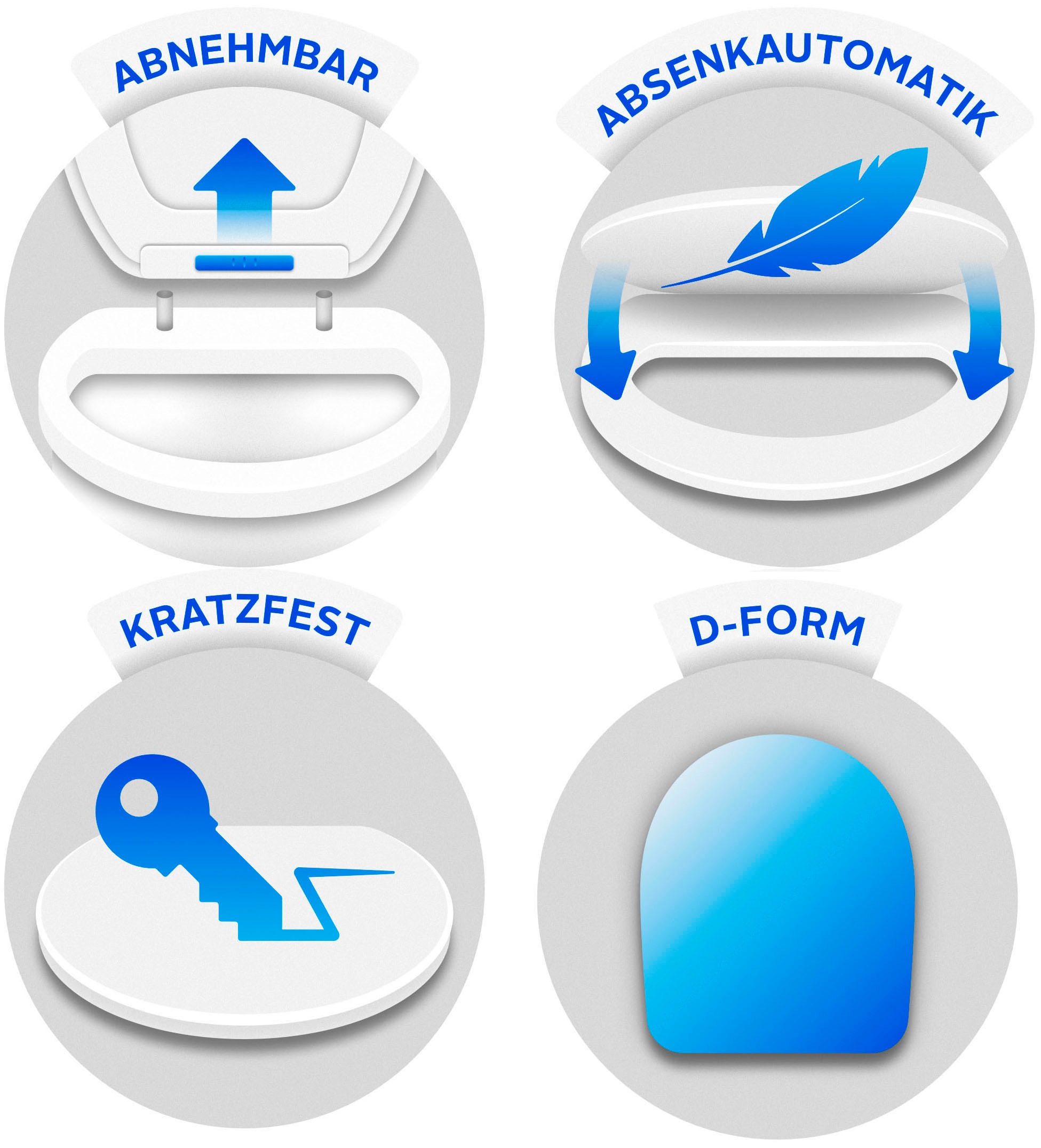 WENKO WC-Sitz »Exclusive Nr. 4«, weiß Matt, aus antibakteriellem Duroplast