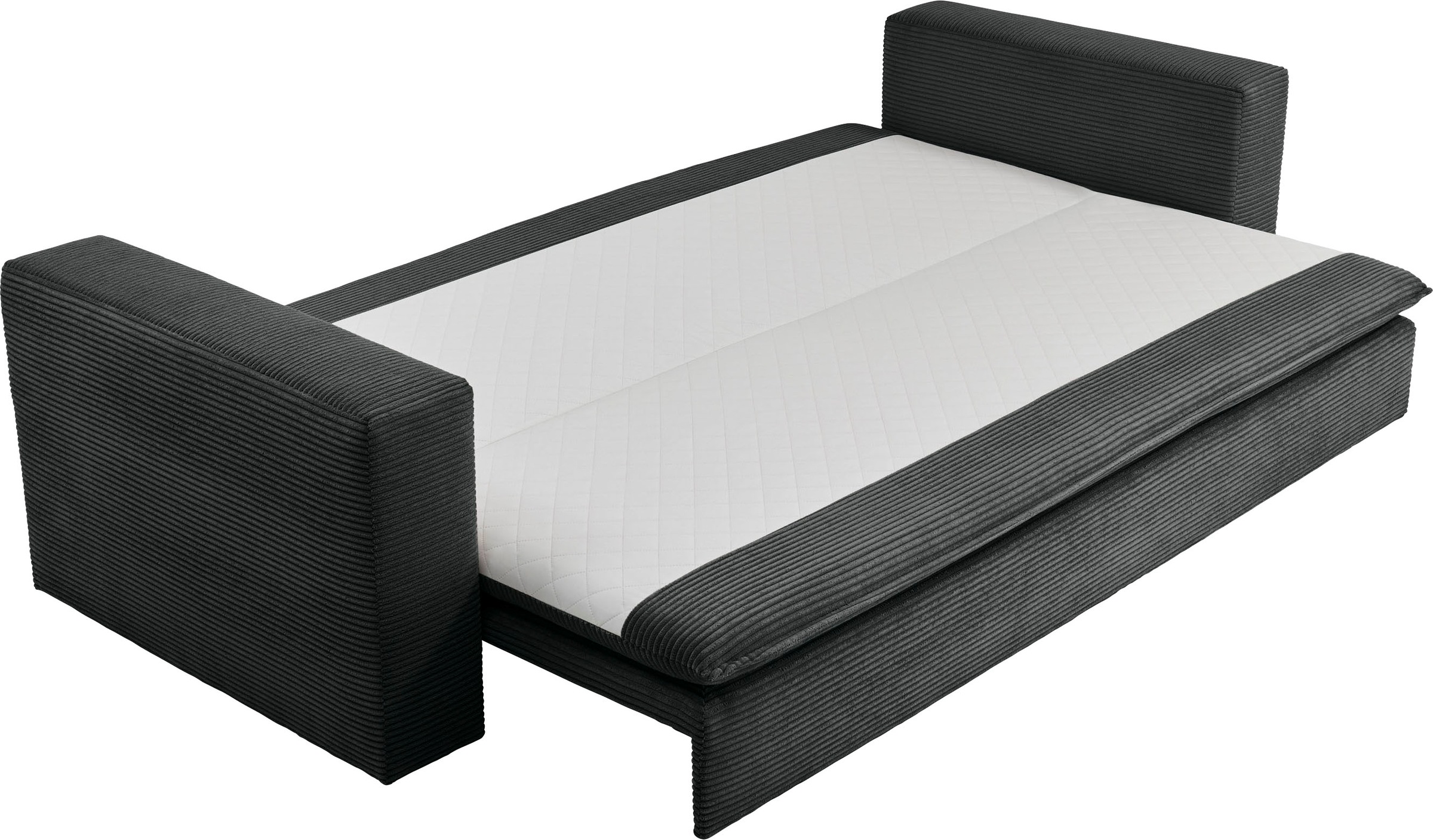 Places of Style 3-Sitzer »PIAGGE«, Cord-Bezug - mit Bettfunktion und Bettkasten, mit praktischem Topper