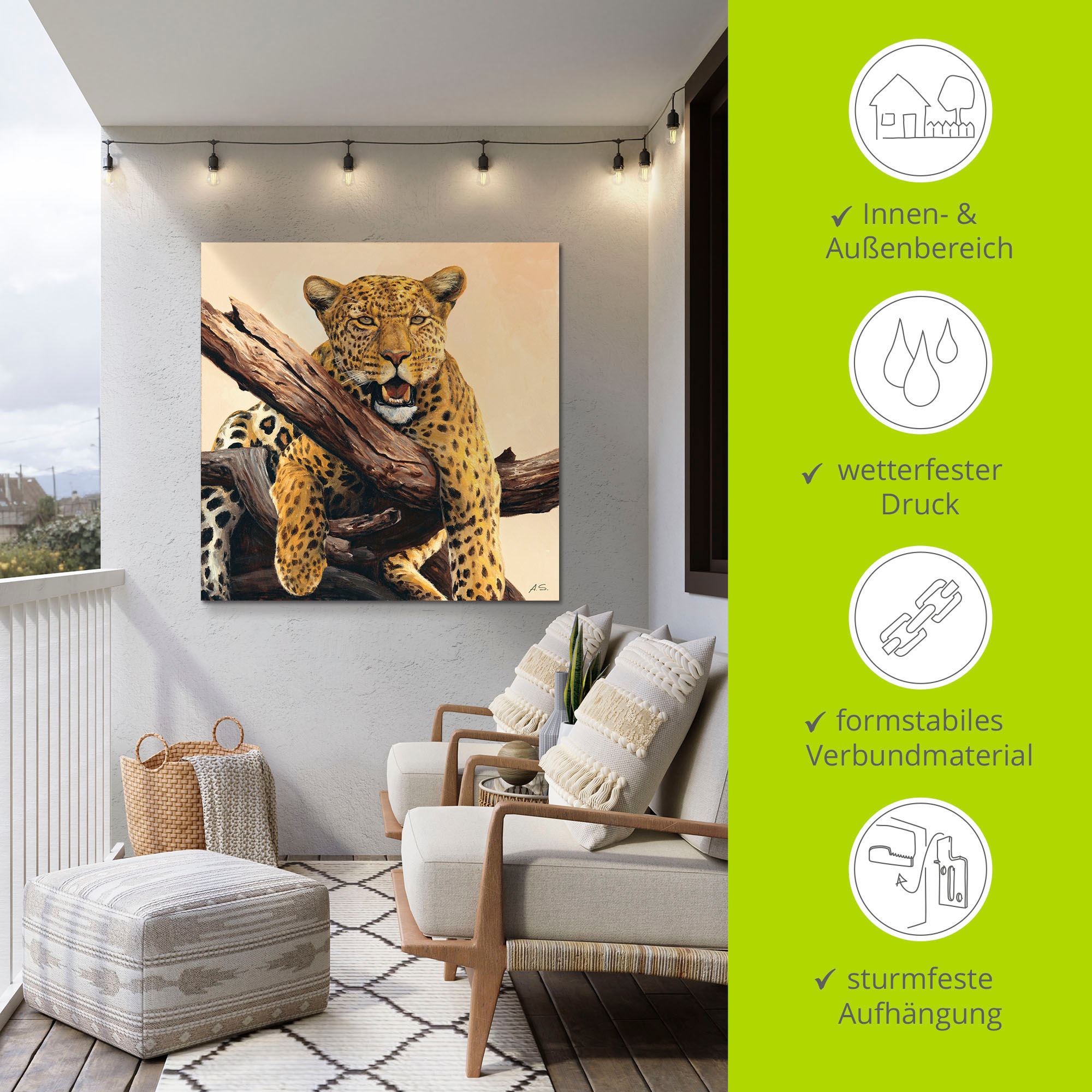 Artland Wandbild »Zeit zum Mittagessen«, Wildtiere, (1 St.), als Alubild, Outdoorbild, Leinwandbild in verschied. Größen
