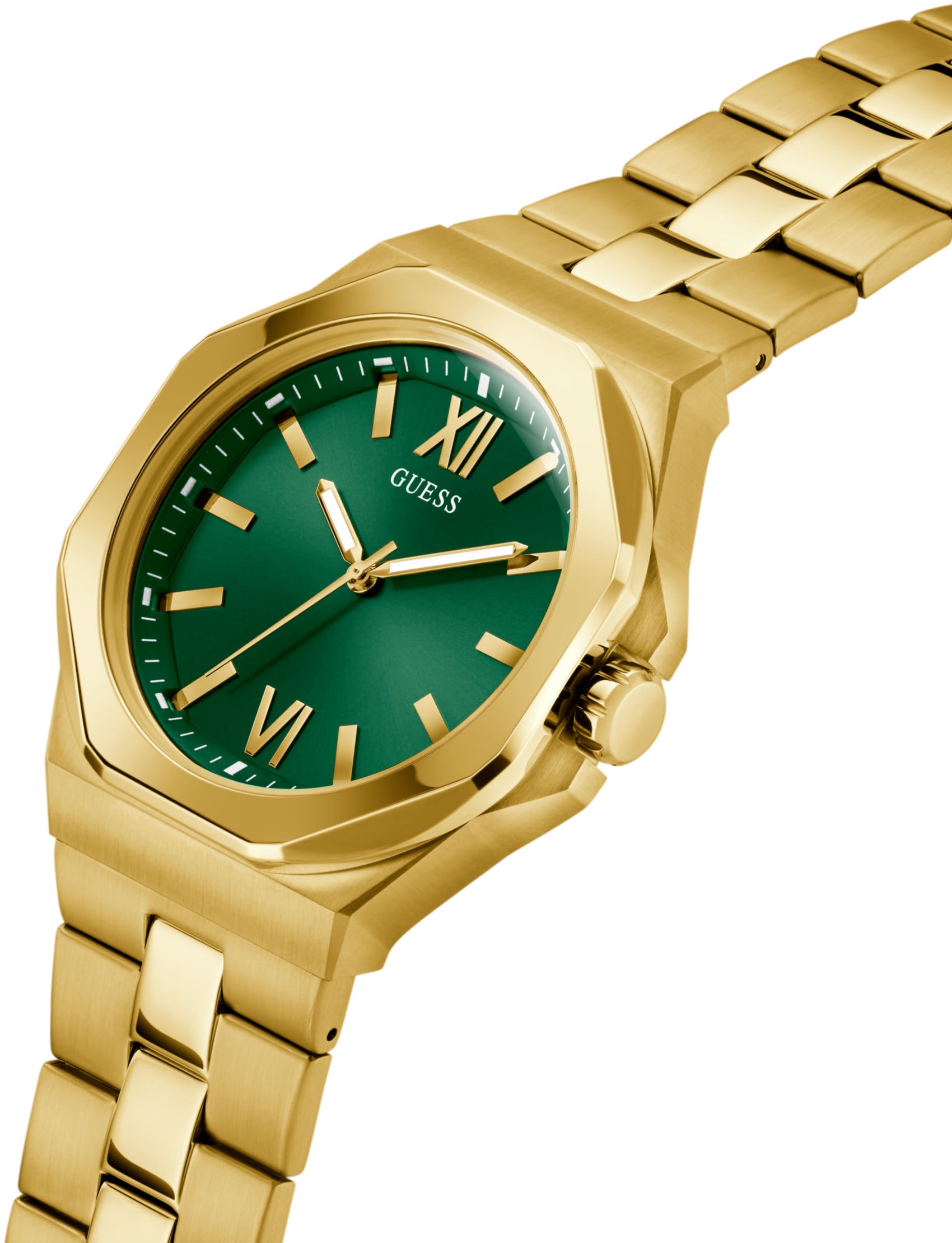 Guess Quarzuhr »EMPEROR« Armbanduhr, Herrenuhr, Edelstahlarmband, analog
