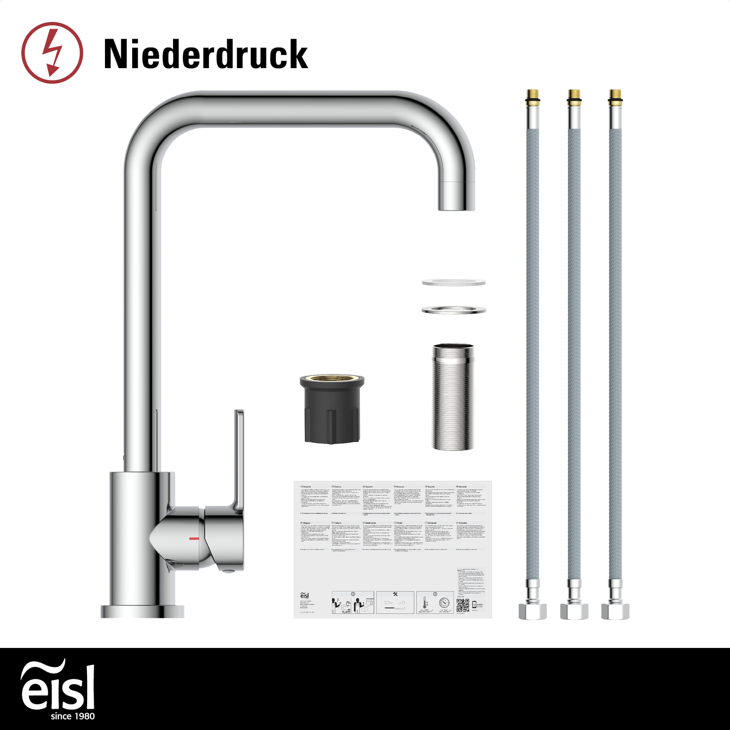 Eisl Spültischarmatur »Futura« Niederdruckarmatur, Dripless, Cold-Start, 360° schwenkbar