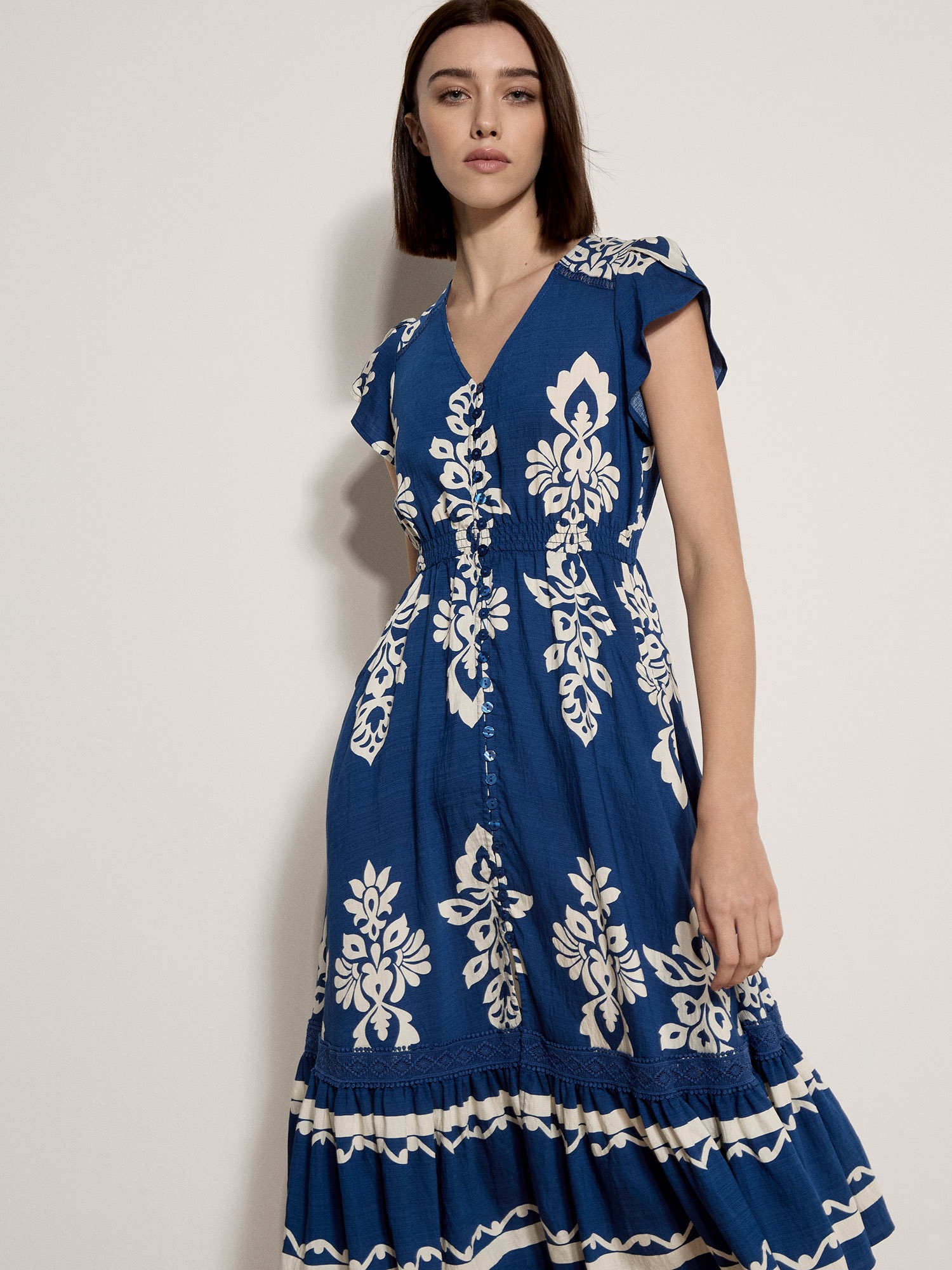 Apricot Midikleid »Midikleid« mit Stickerei
