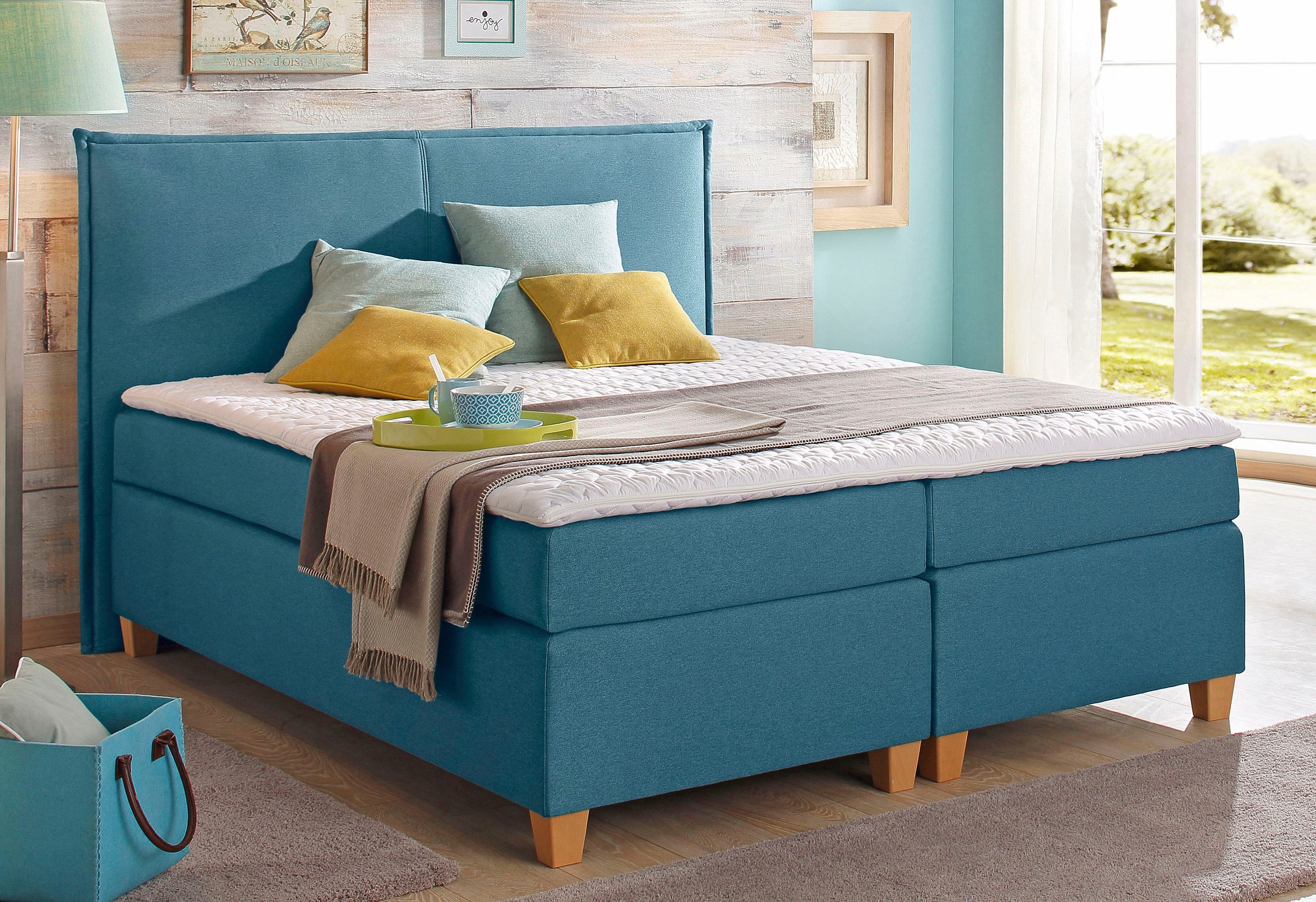 Home affaire Boxspringbett »Houssay« inkl. Topper, 5 Breiten, 2 Härtegraden auch in Überlänge 220 cm