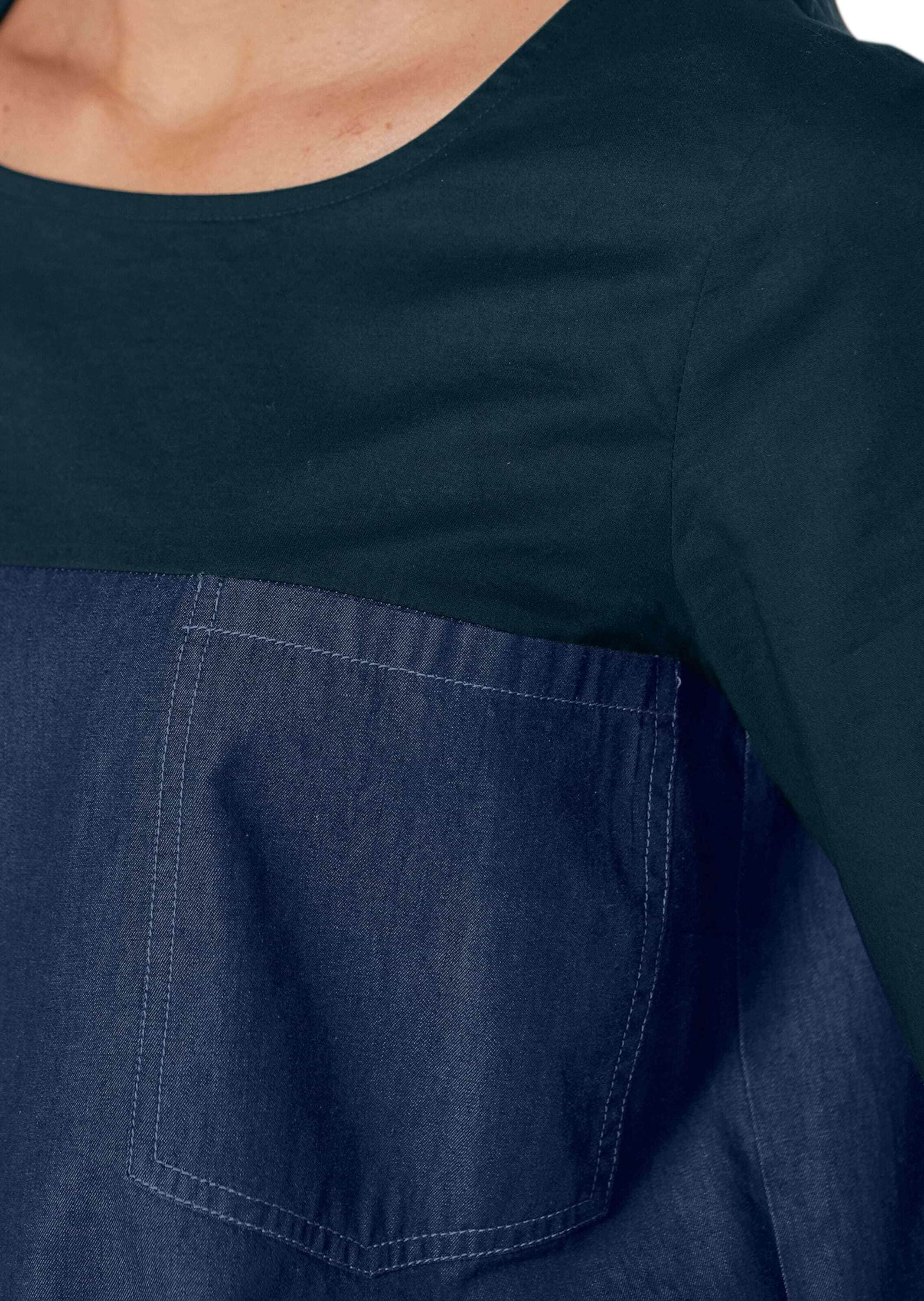 MADELEINE Kurzarmbluse »Blusenshirt Shirt aus Denim und Jersey«