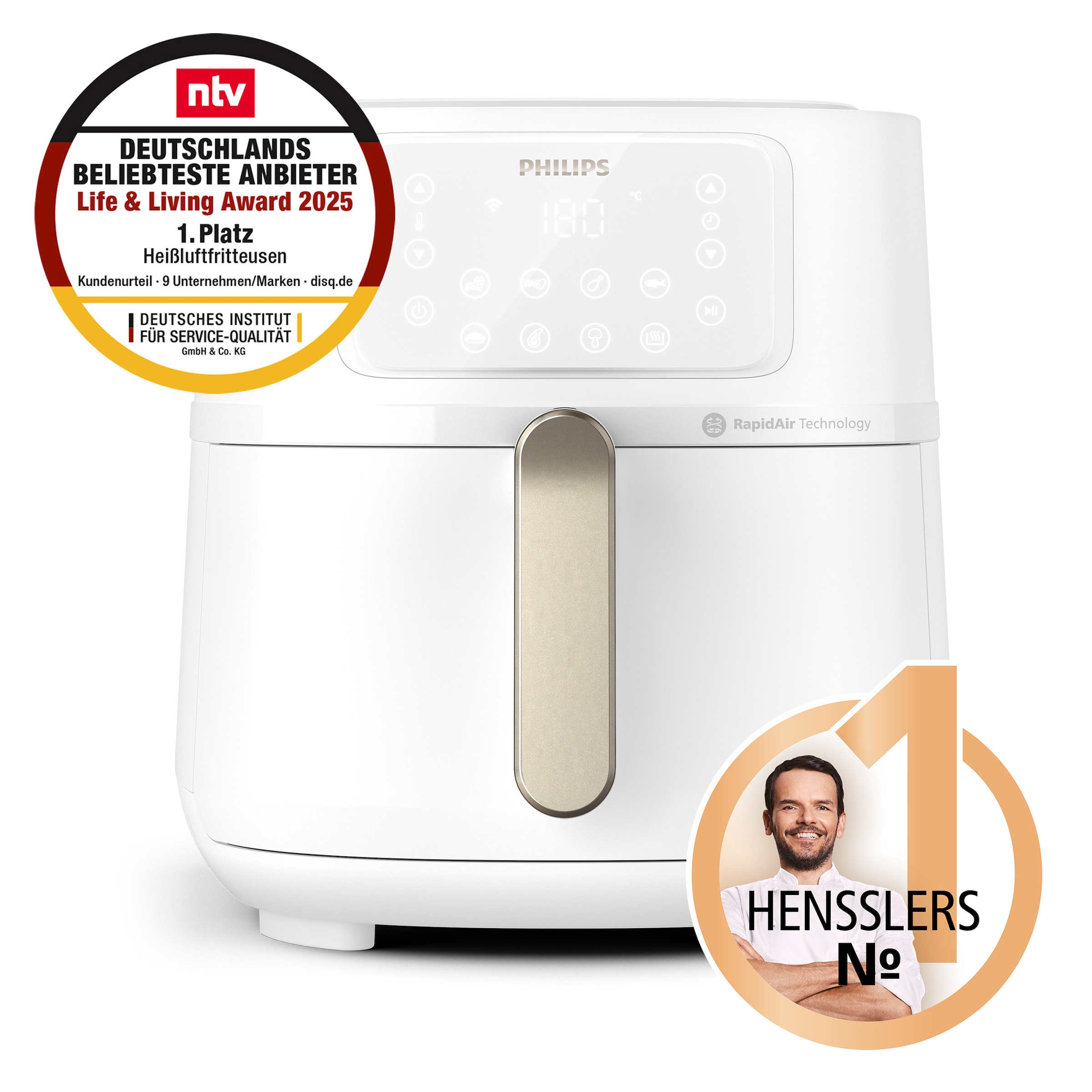 Philips Heißluftfritteuse »Airfryer XXL HD9285/90, 7,2 l«, 2000 W, mit 7 Voreinstellungen, WiFi Konnektivität und Warmhaltefunktion