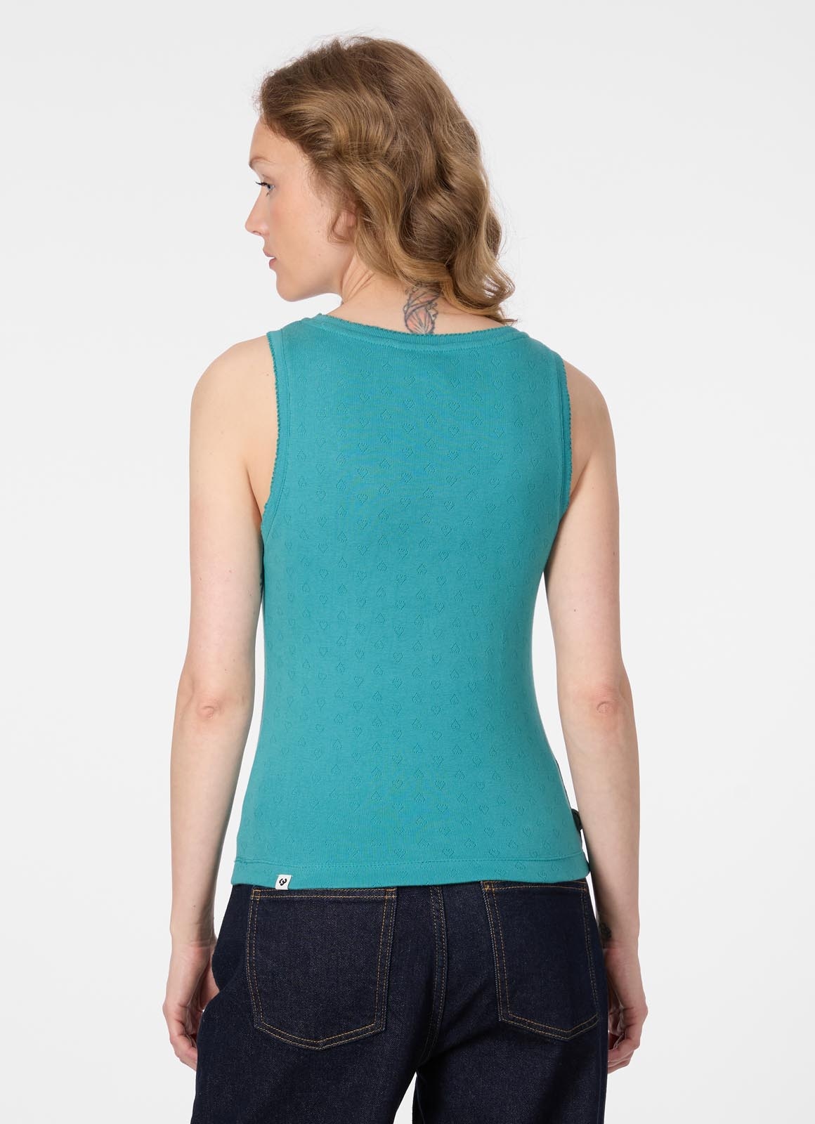 Ragwear Tanktop »AGGY« Aus Baumwolle mit kleinen Herzchen als Lockstickerei