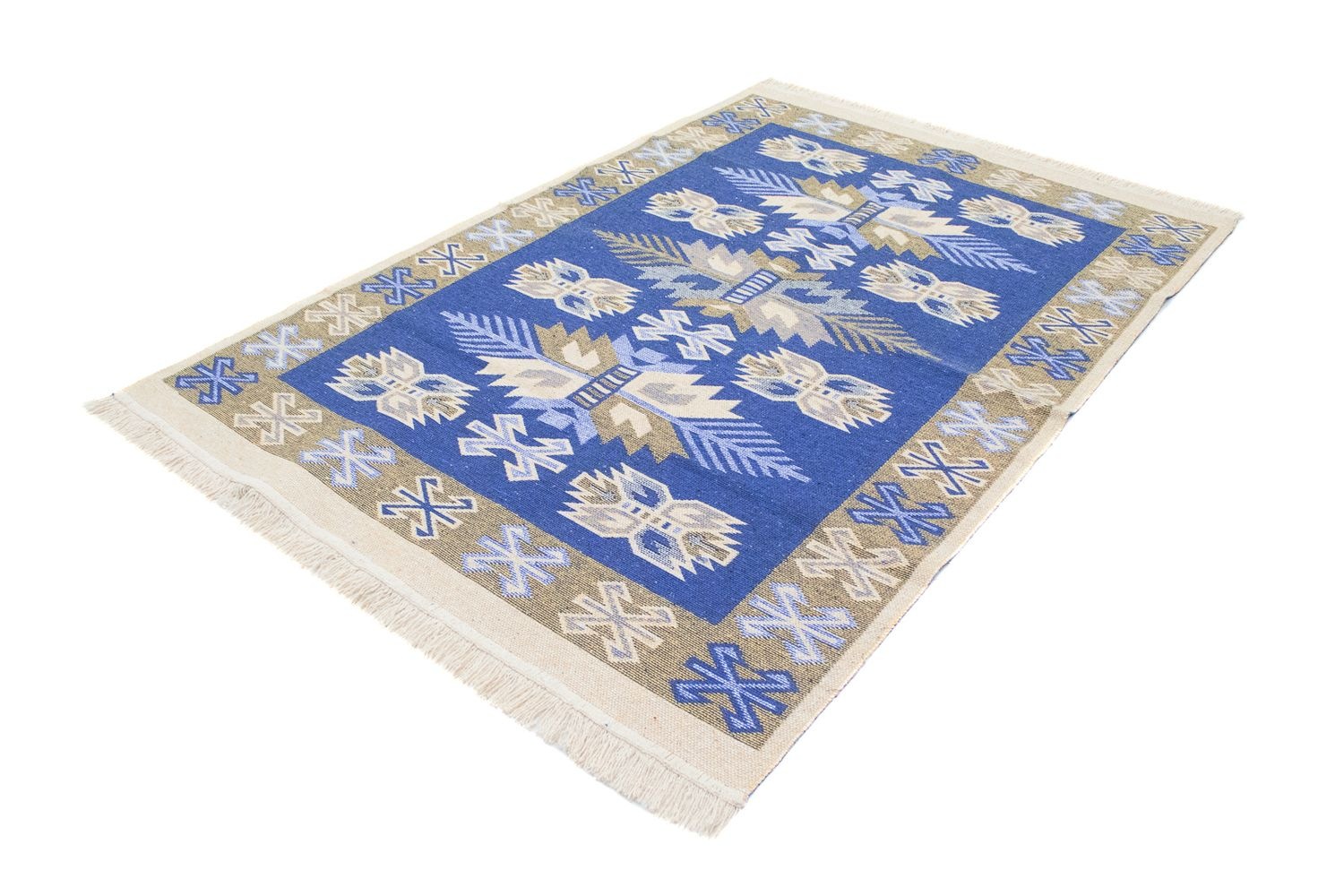 morgenland Wollteppich »Kelim Teppich - Trendy »Gizeh« Rechteckig«, rechteckig, 0,5 mm Höhe, Flachgewebe