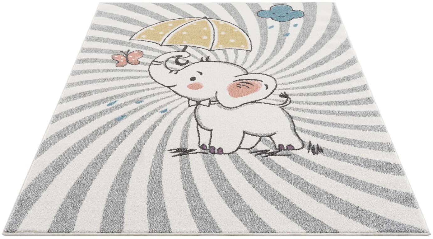 Carpet City Kinderteppich »Anime9388«, rechteckig, 11 mm Höhe, Spielteppich, Elefant, Weicher Flor, Pflegeleicht, Kinderzimmer
