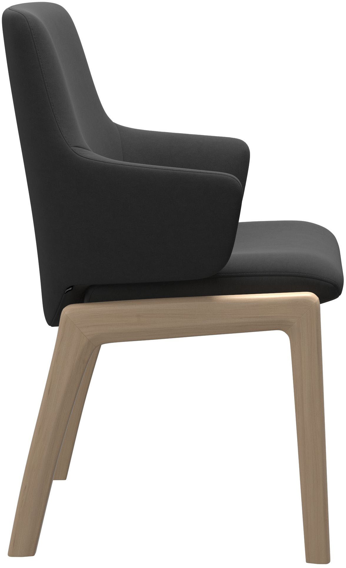Stressless® Polsterstuhl »Laurel«, Microfaser DINAMICA, Low Back mit Armlehne, Größe L, mit abgerundeten Beinen in Schwarz
