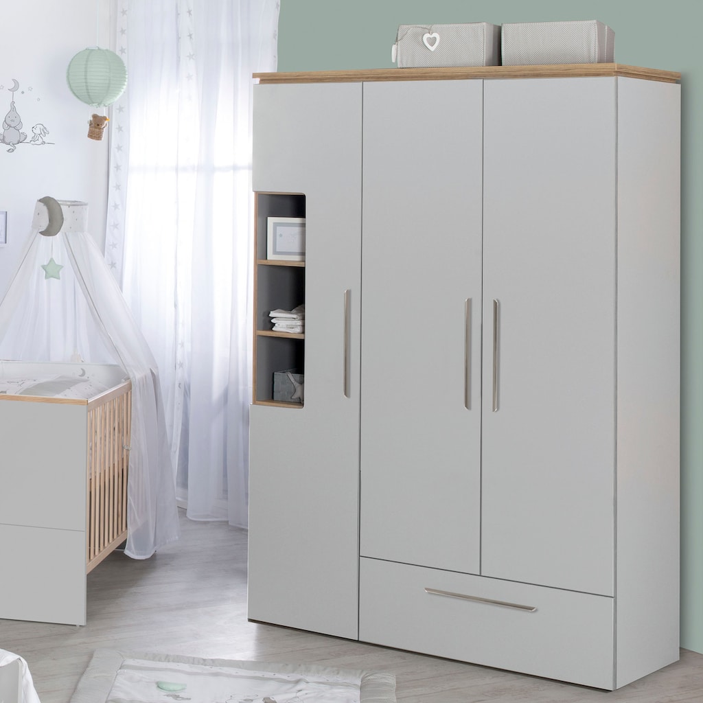 roba® Babyzimmer-Komplettset »Tobi«, (Set, 3 St., Kinderbett, Schrank, Wickelkommode), mit Kinderbett, Schrank und Wickelkommode