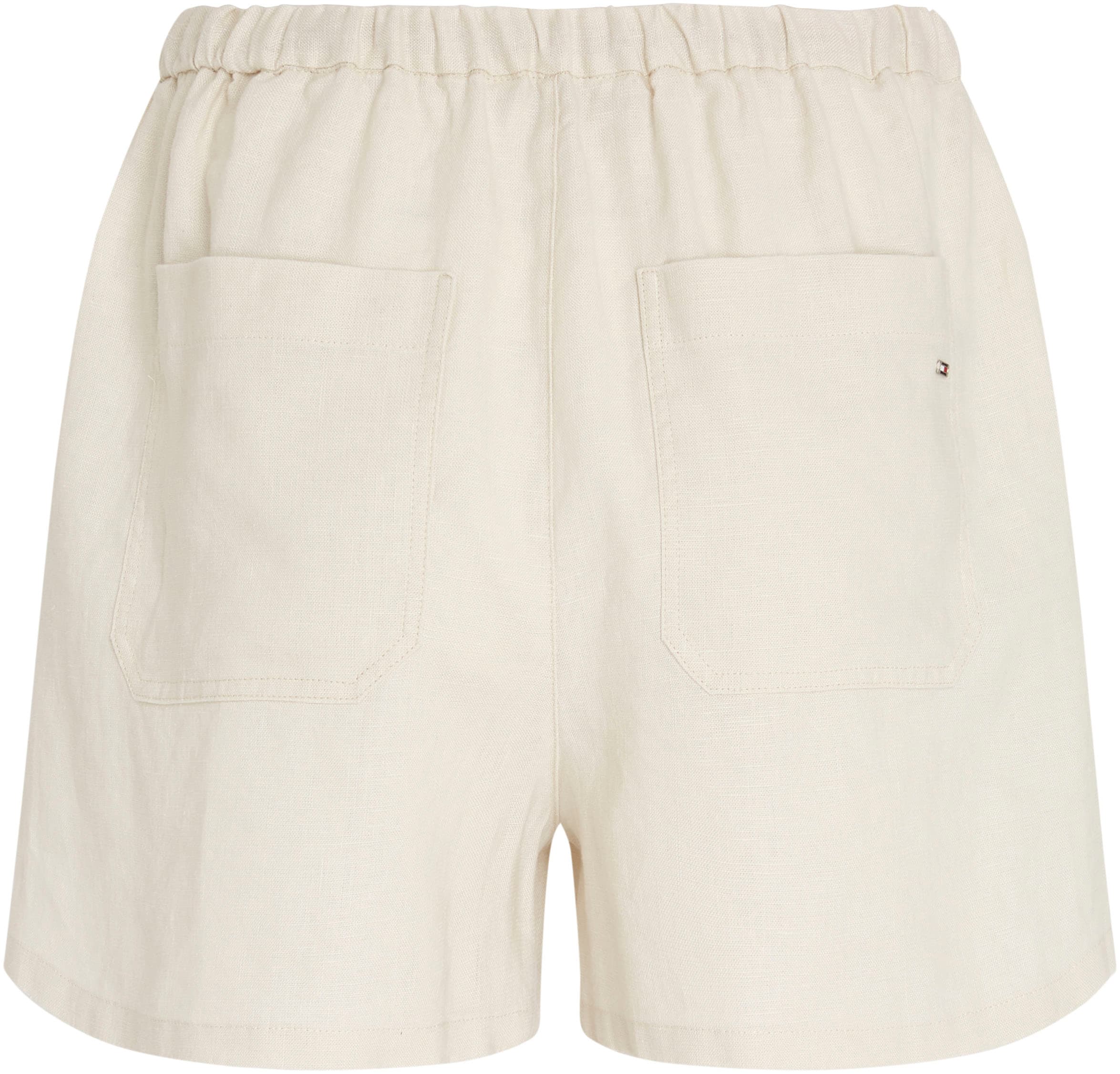 Tommy Hilfiger Shorts »PULL ON CASUAL LINEN SHORT«, mit Logostickerei