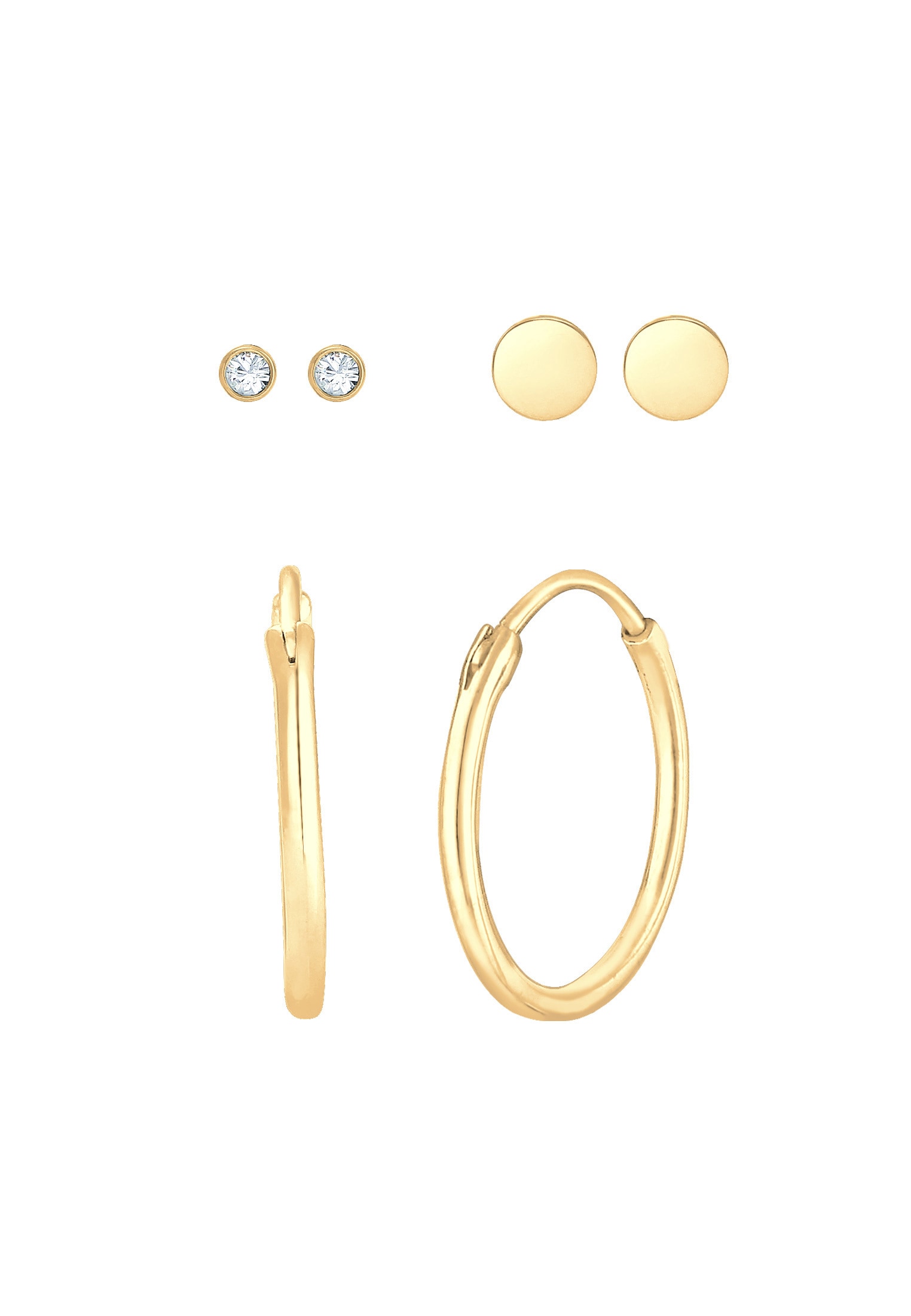 Elli Ohrstecker-Set »Ohrringe Ohrstecker Glas Kristalle 3er Set 925 Sterling Silver«