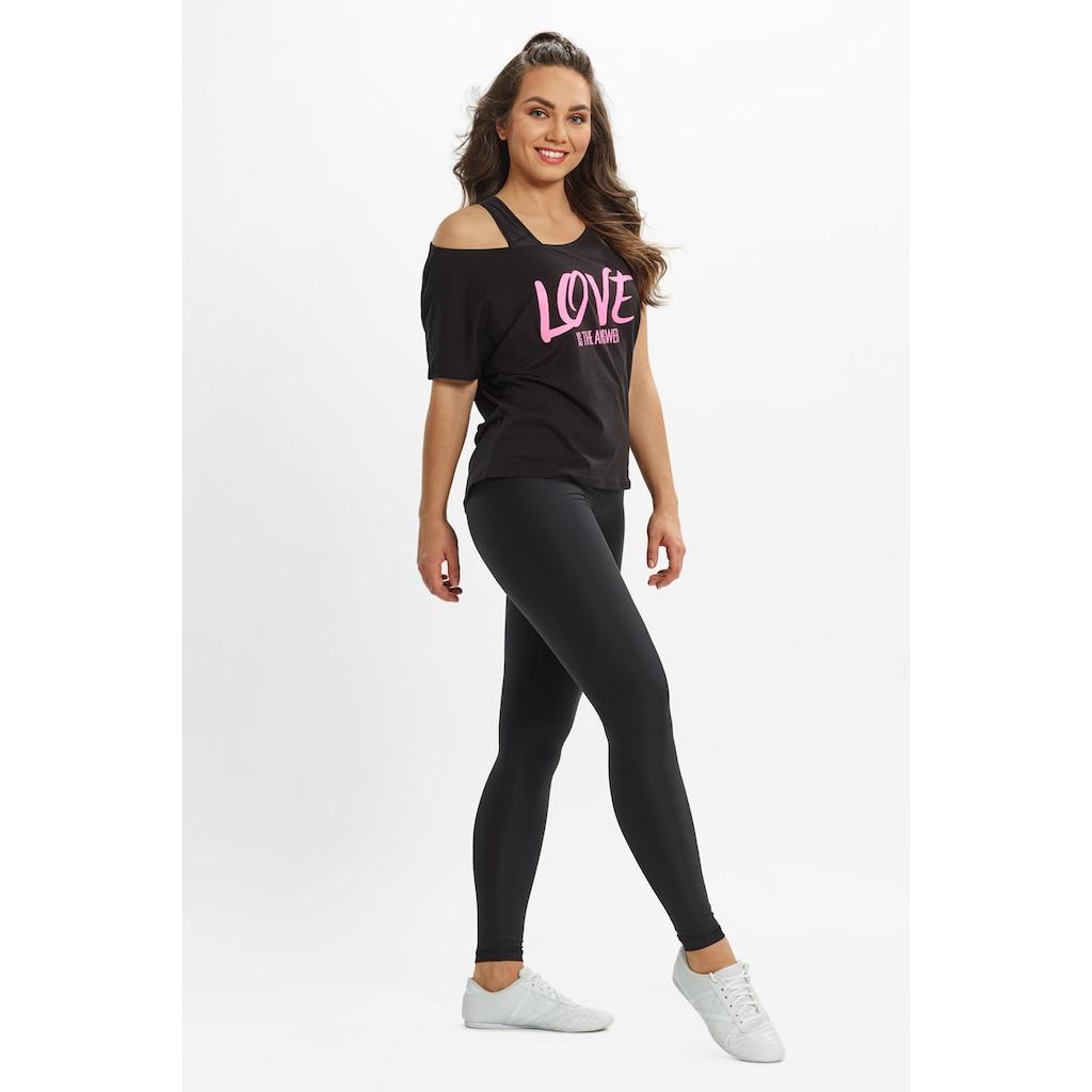Winshape Oversize-Shirt »MCT002 ultra leicht«, mit Neon pinkem Glitzer-Aufdruck