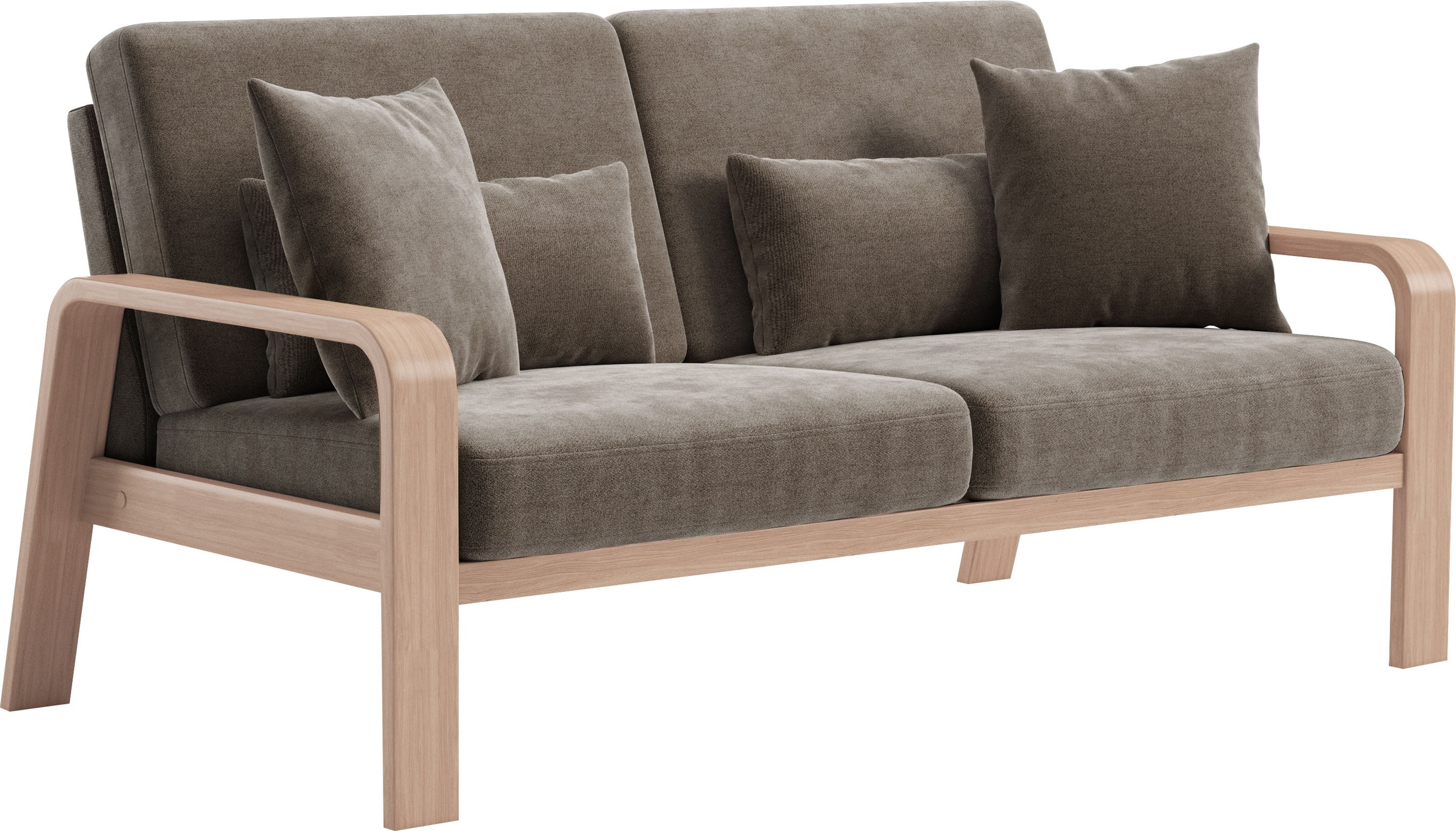 sit&more 2,5-Sitzer »Kolding«, Armlehnen aus Buchenholz in natur, verschiedene Bezüge und Farben