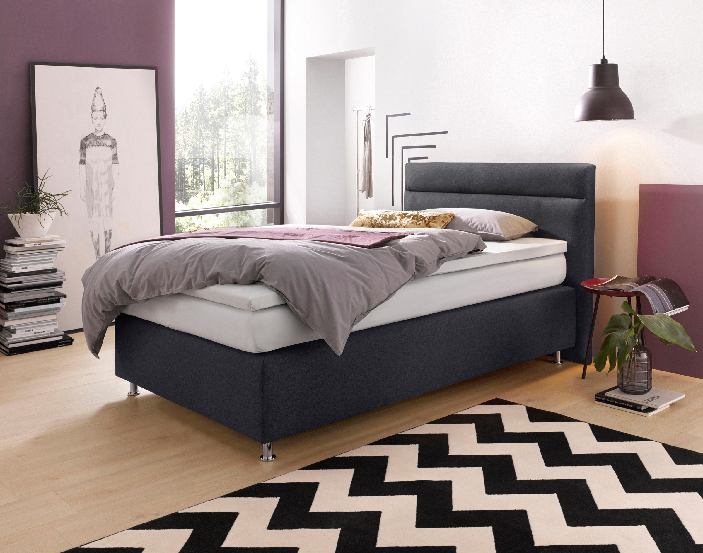 Westfalia Schlafkomfort Boxspringbett, wahlweise mit LED-Beleuchtung