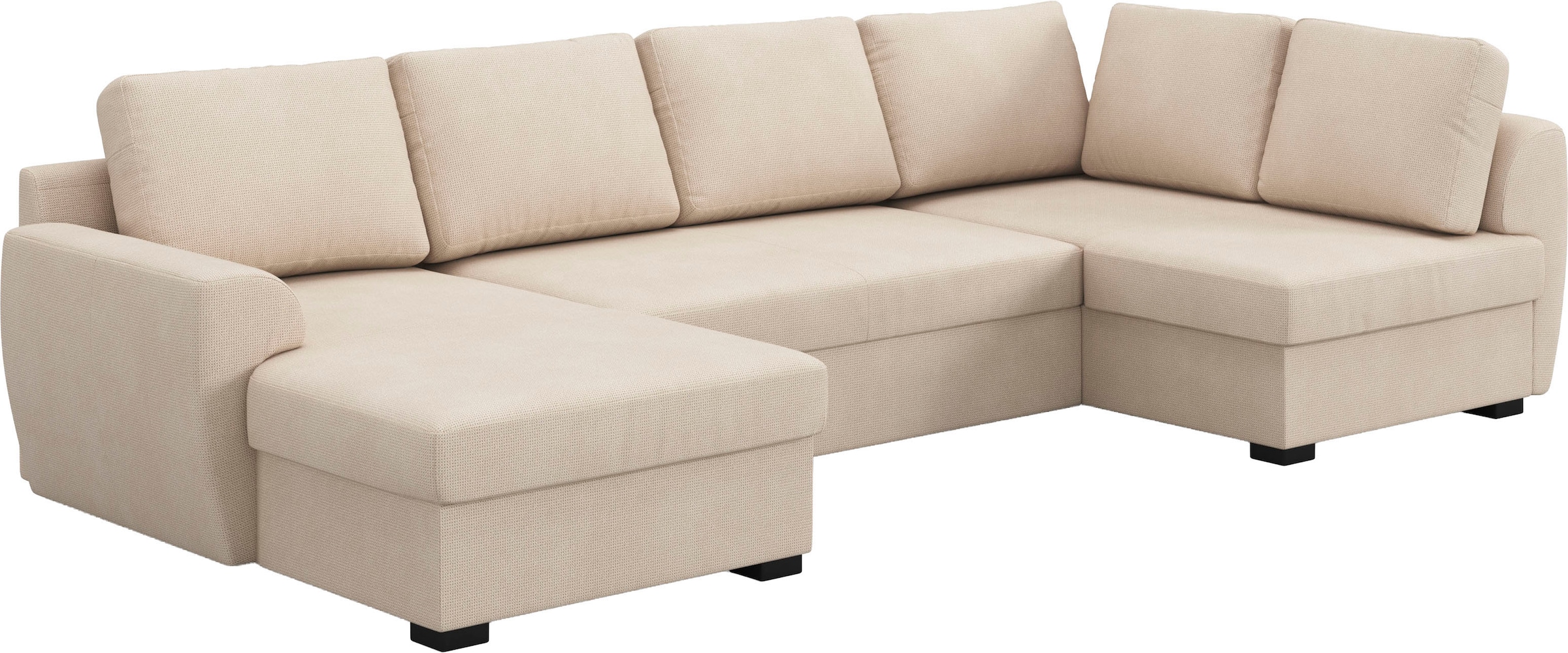 COTTA Wohnlandschaft »Drift U-Form Ottomane, Breite 327 cm« optional auch mit Schlaffunktion, Wellenunterfederung