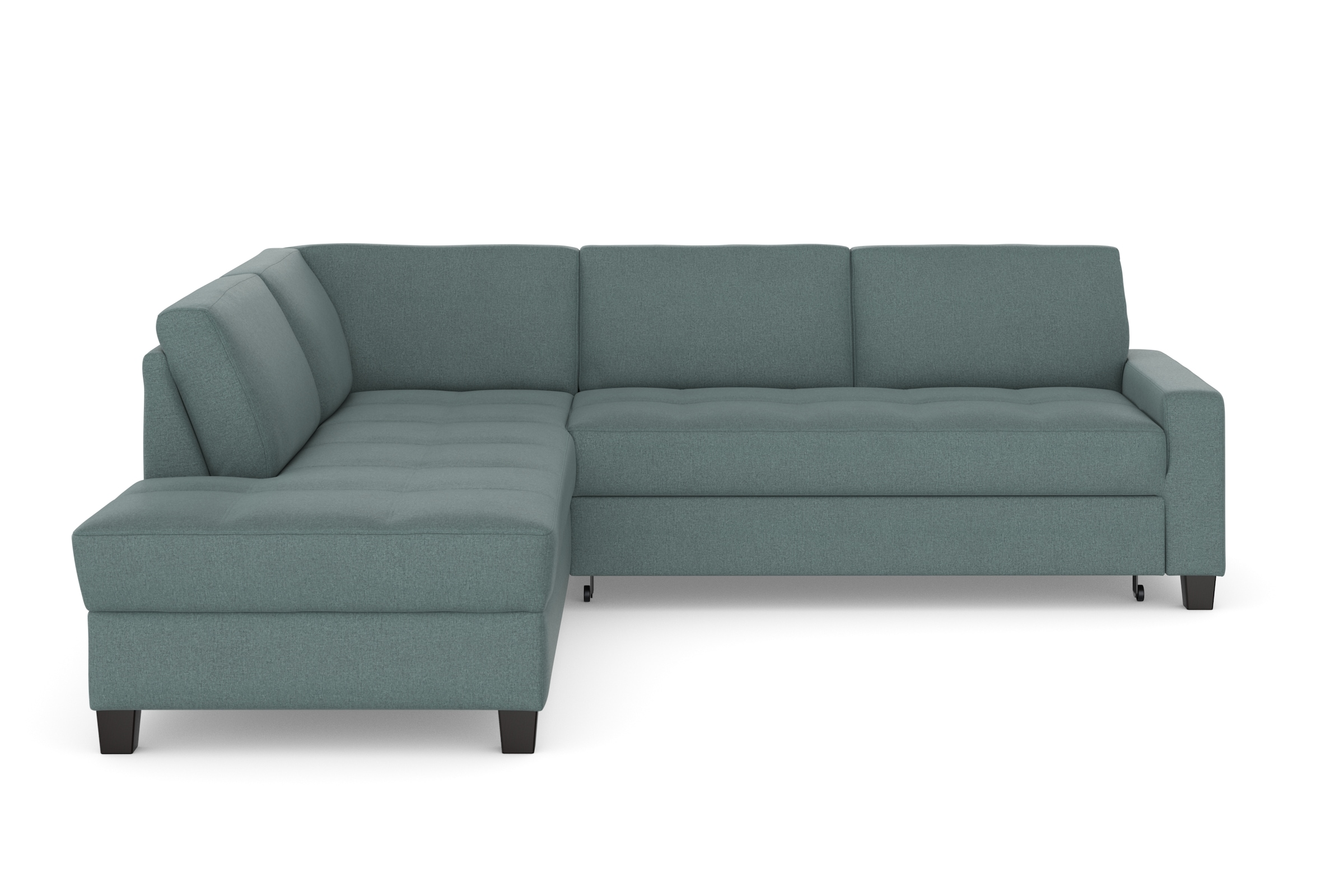 DOMO collection Ecksofa »Florentina zeitlos und elegant, Sitznähte als Designelement, L-Form«, wahlweise mit Bettfunktion, mit Kontrastnaht, Komfortsitzhöhe 47cm