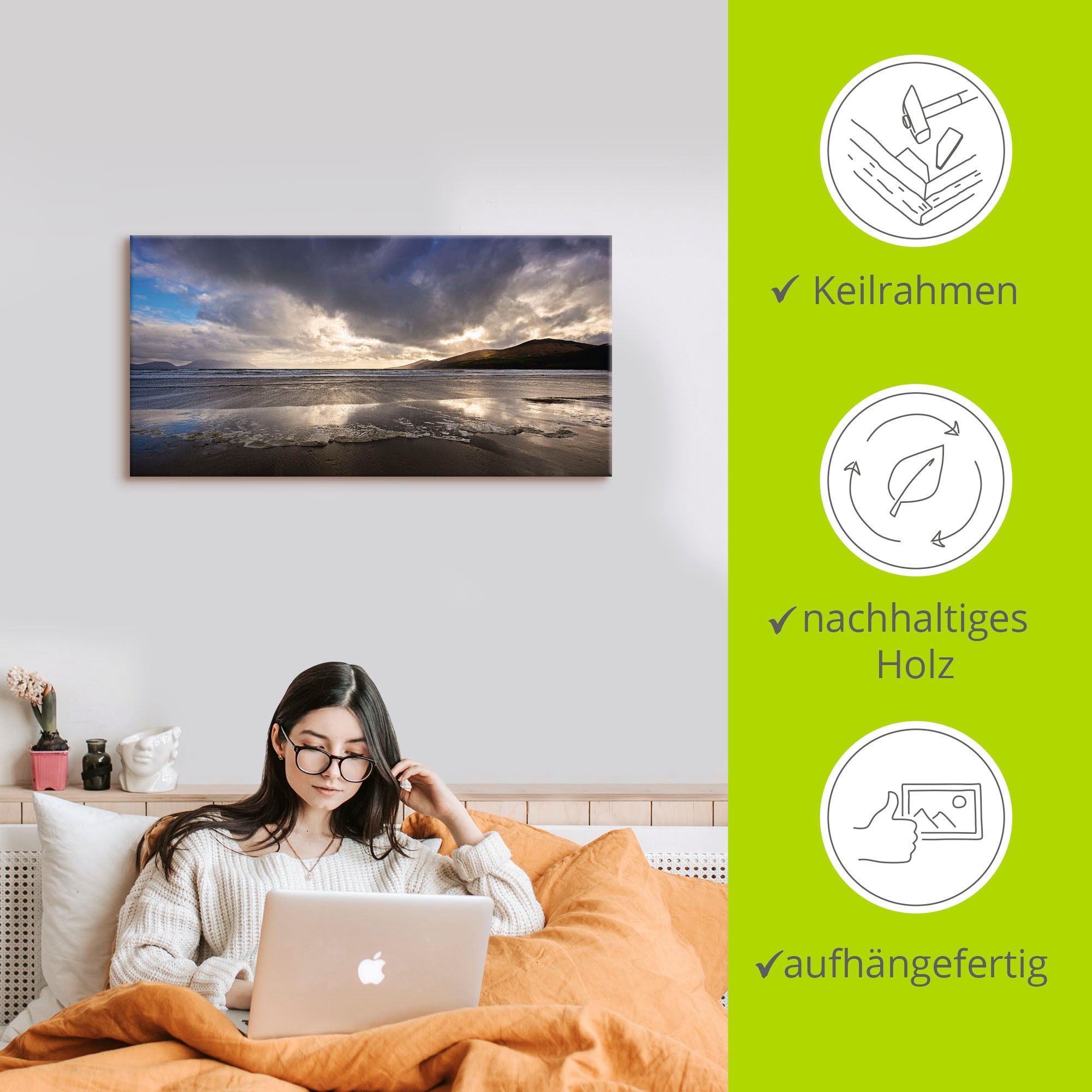 Artland Leinwandbild »Strandliebe II« Strand 1 Stk. tlg. als Leinwandbild in verschied. Größen