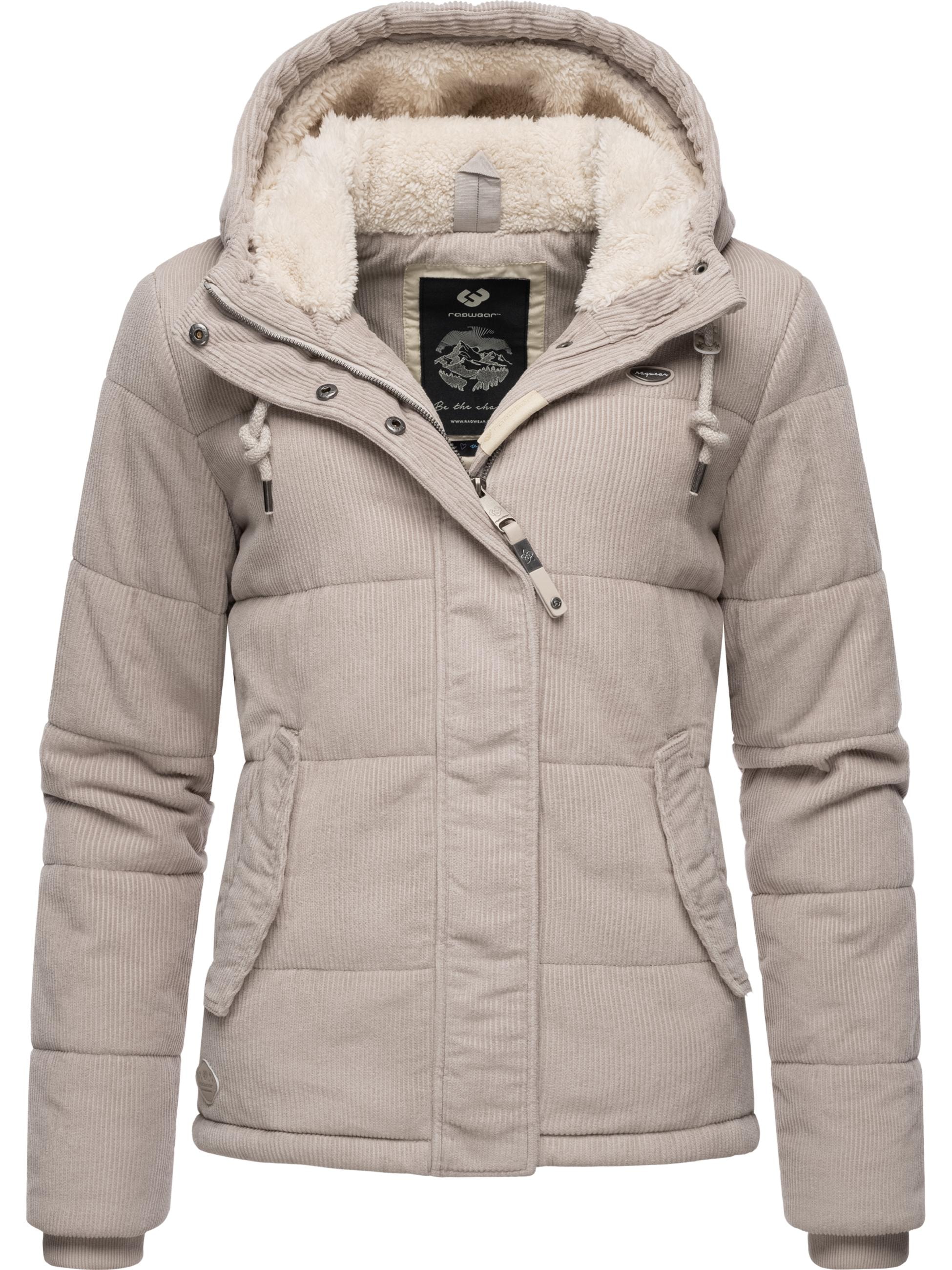 Cordjacke »Winterjacke Wuggys«, mit Kapuze, Stylische Damen Kordjacke mit flauschigem...