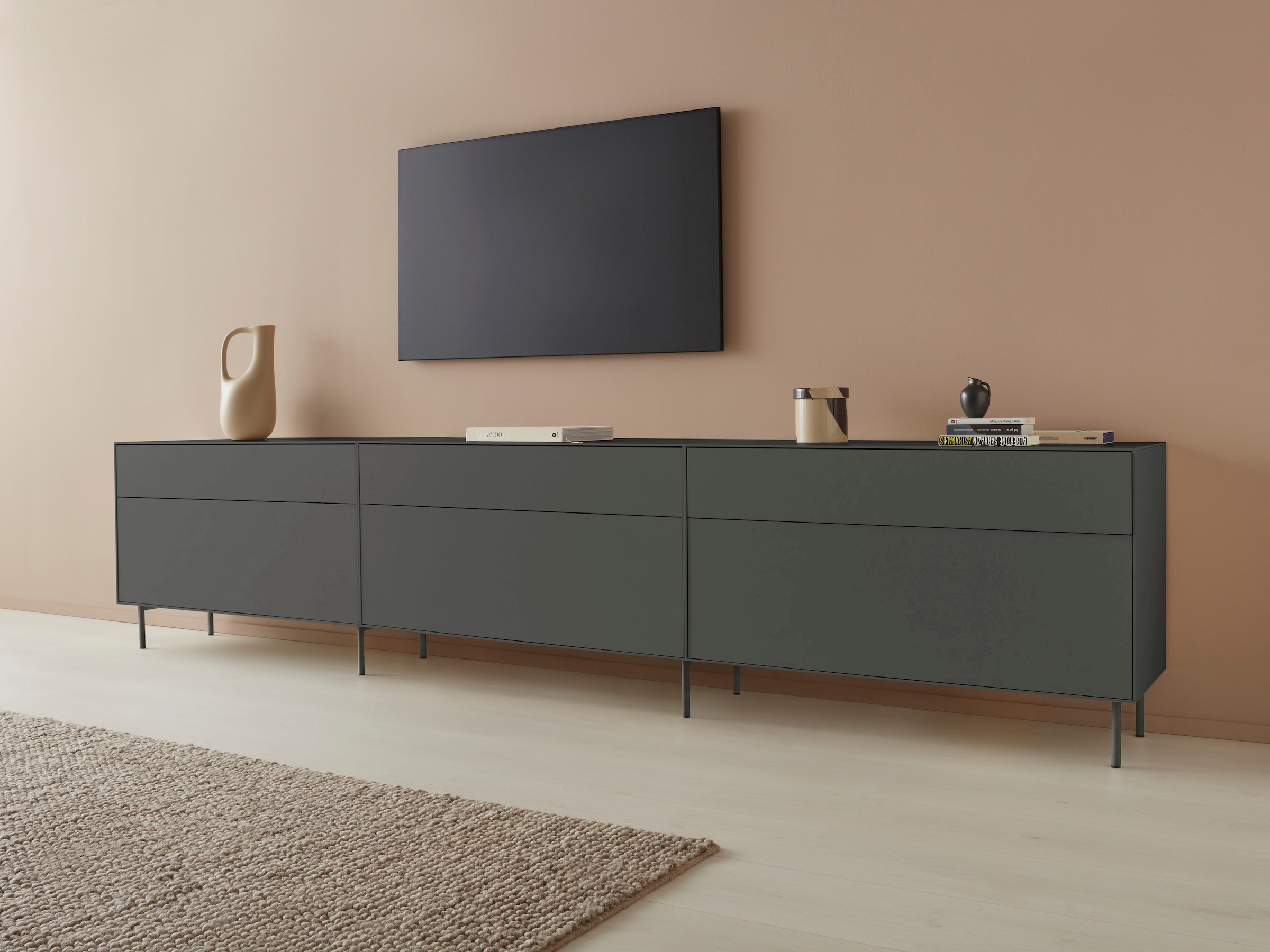 LeGer Home by Lena Gercke Lowboard »Essentials«, Breite: 112 cm, MDF lackiert, Push-to-open-Funktion