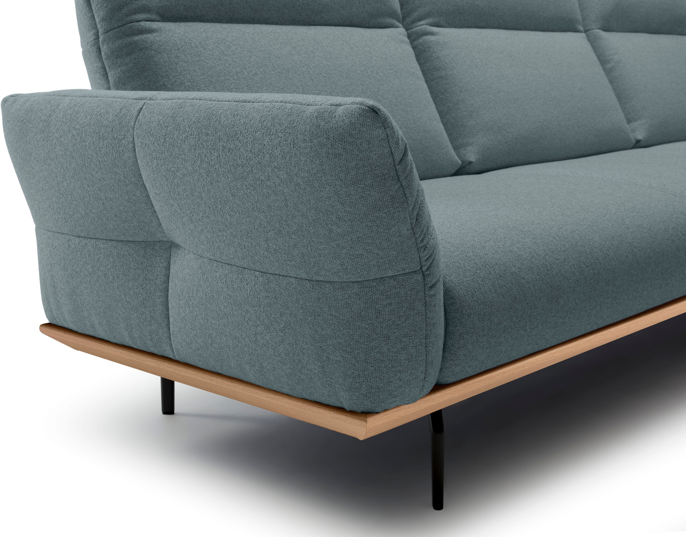 Creation BY ROLF BENZ Ecksofa »CR.460«, Sockel in Eiche, Alugussfüße in umbragrau, Breite 298 cm