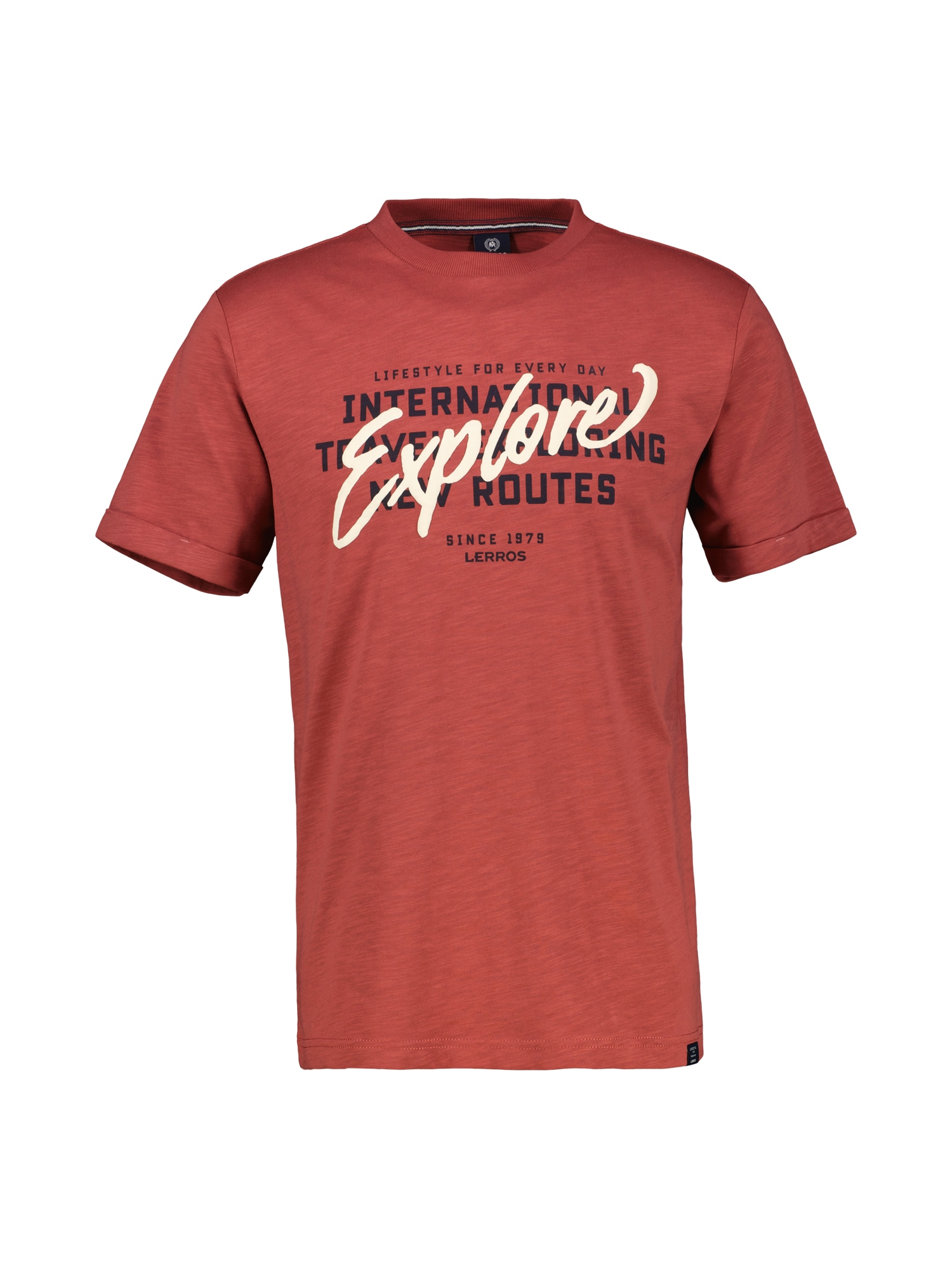 LERROS T-Shirt »LERROS Herren Jersey T-Shirt mit Brustprint«