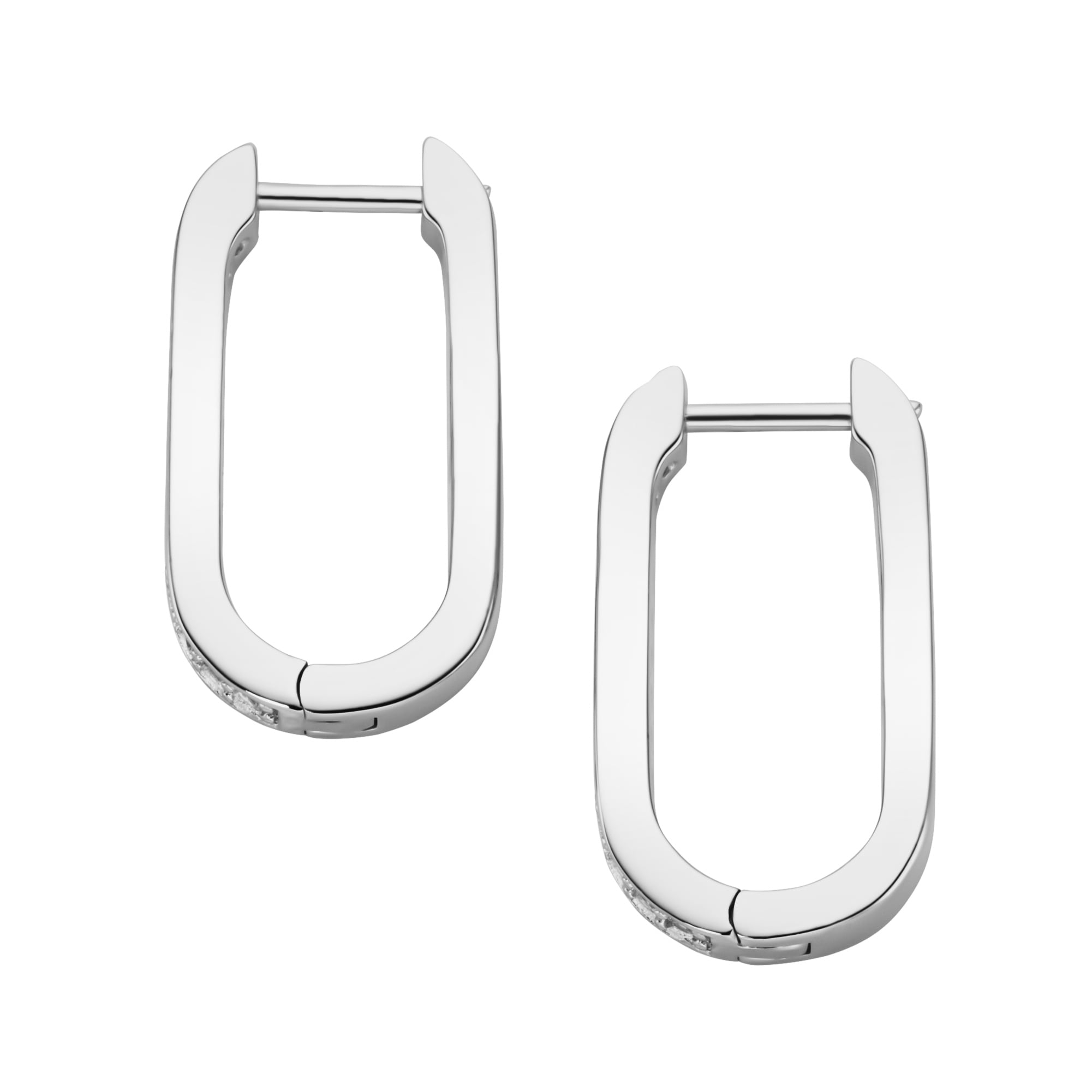 GIORGIO MARTELLO MILANO Paar Creolen »Klappcreolen ovale Form, mit Zirkonia, Silber 925«