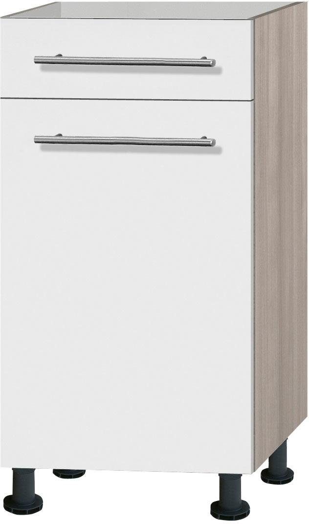 OPTIFIT Unterschrank »Bern«, 40 cm breit, mit 1 Tür, mit 1 Schubkasten, mit höhenverstellbaren Füßen, mit Metallgriffen