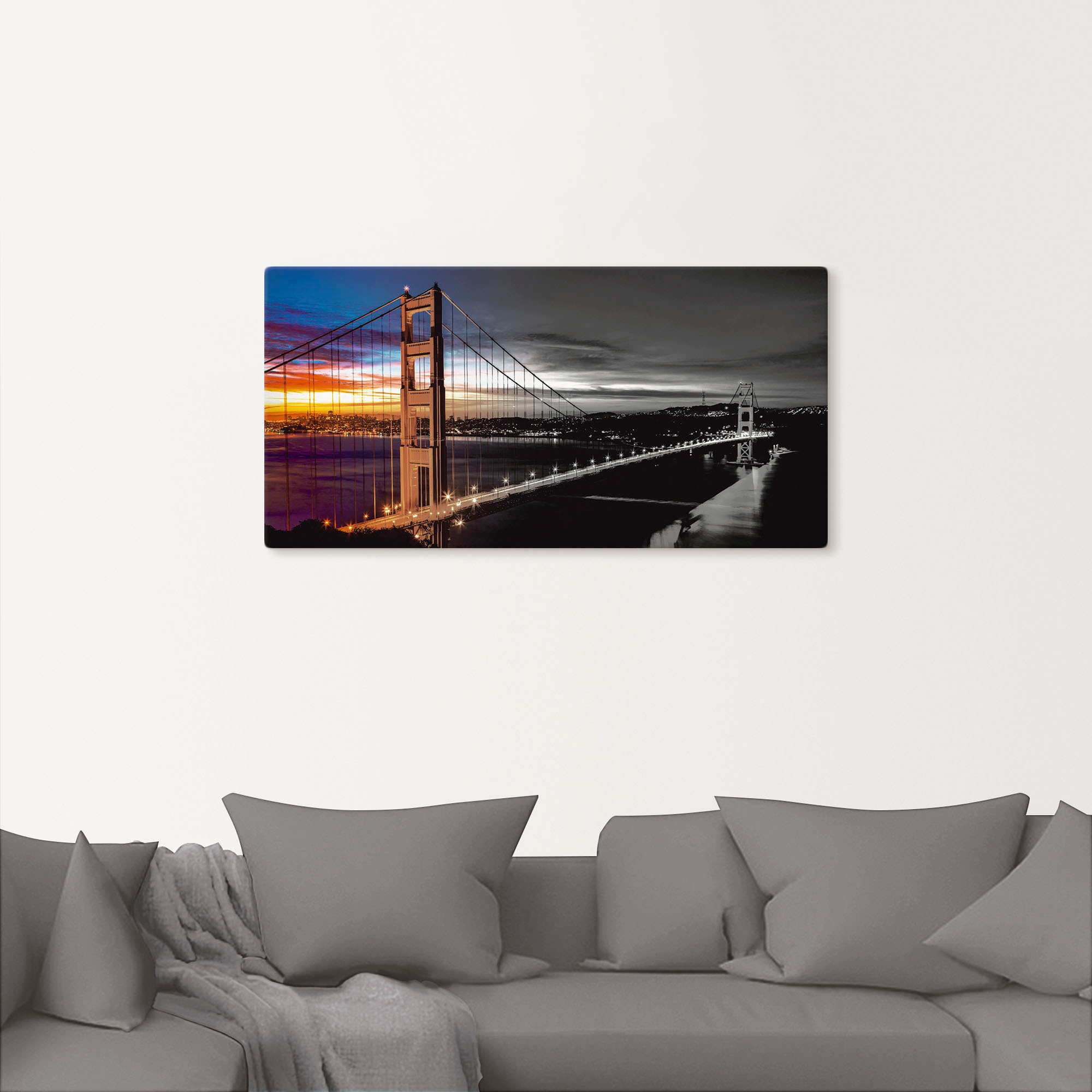 Artland Leinwandbild »The Golden Gate Bridge«, Brücken, (1 St.), auf Keilrahmen gespannt