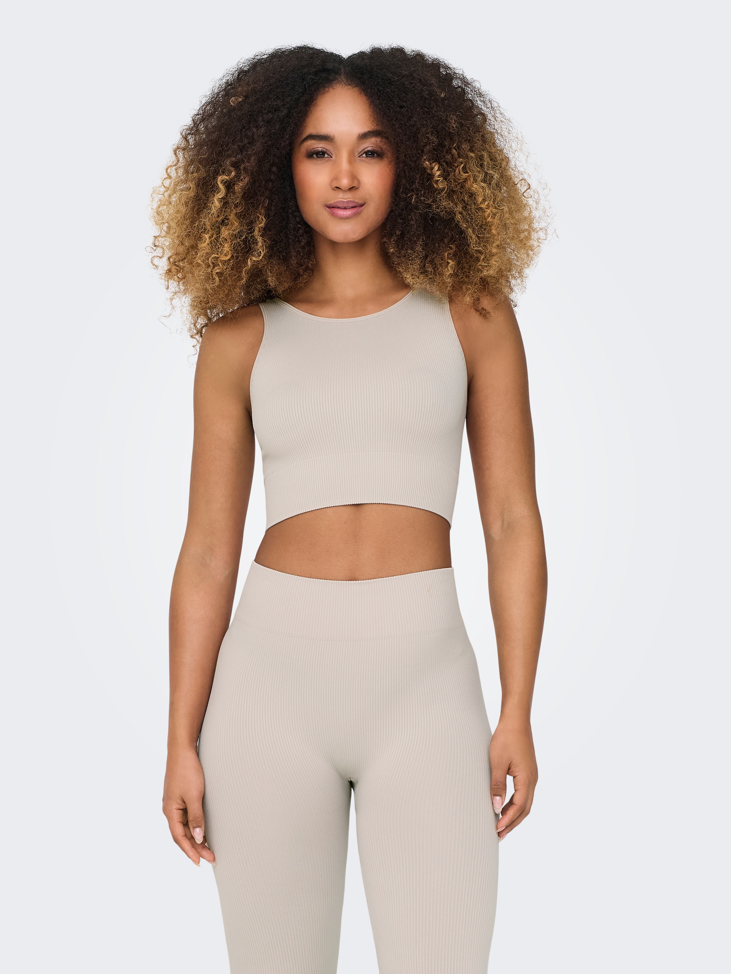 ONLY Play Trainingstop »ONPJAIA LIFE UN SL SEAM SHORT TOP NOOS«, Cropped Fit, in feiner Rippstruktur