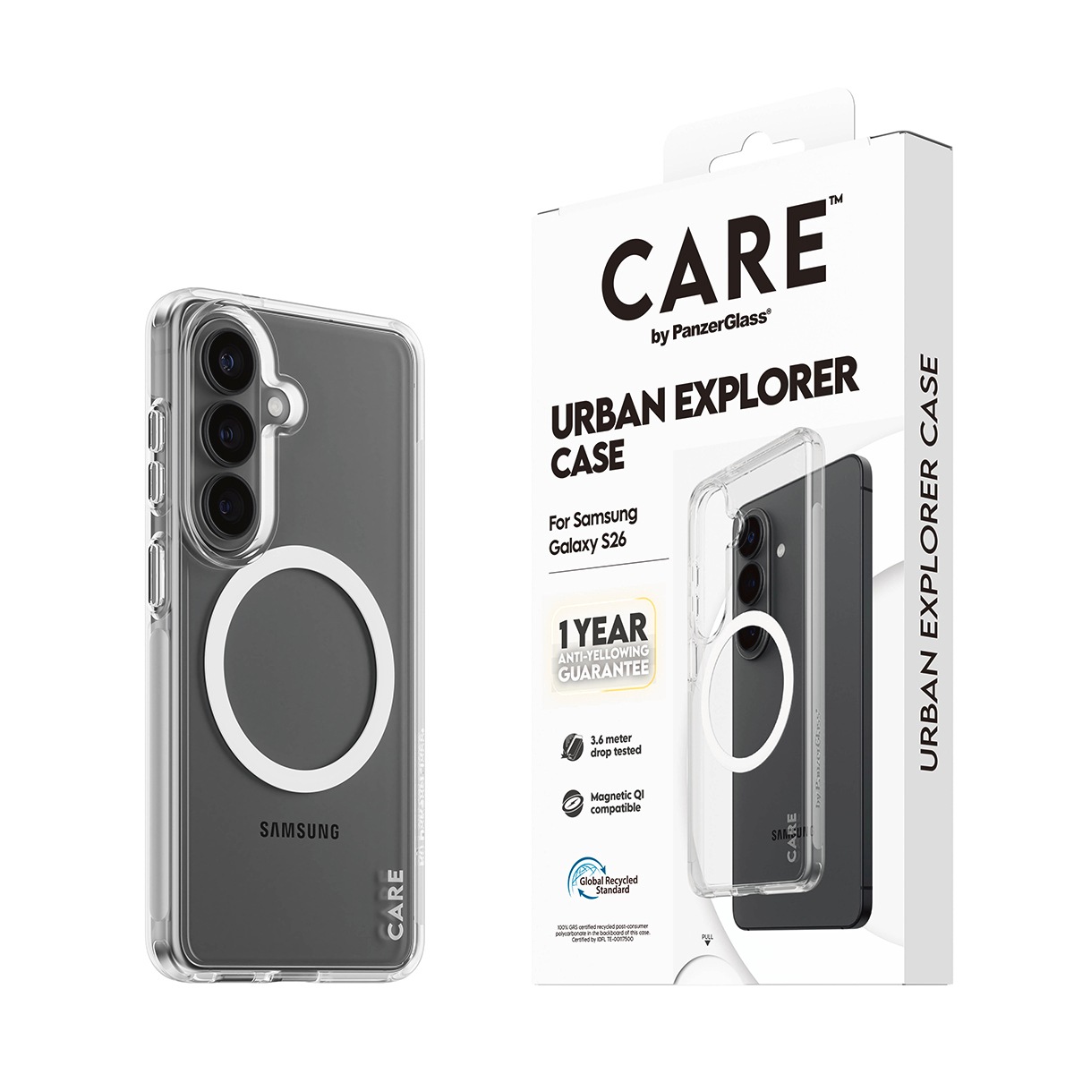 CARE by PanzerGlass Handyhülle »Urban Explorer Case mit Qi für Samsung Galaxy S26« Samsung Galaxy S26 Backcover, Schutzhülle, Handyschutzhülle, Case, Schutzcase, stoßfest