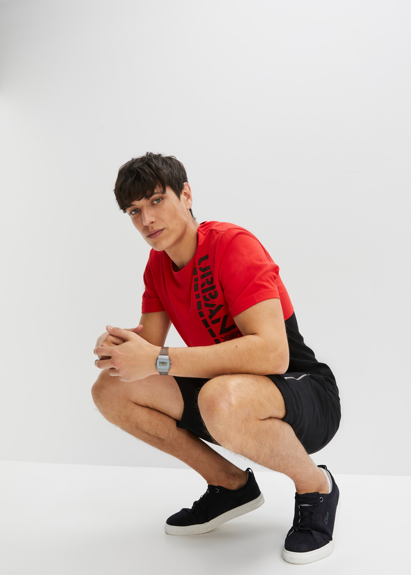 bonprix T-Shirt regular fit, kurzärmelig, aus Baumwolle