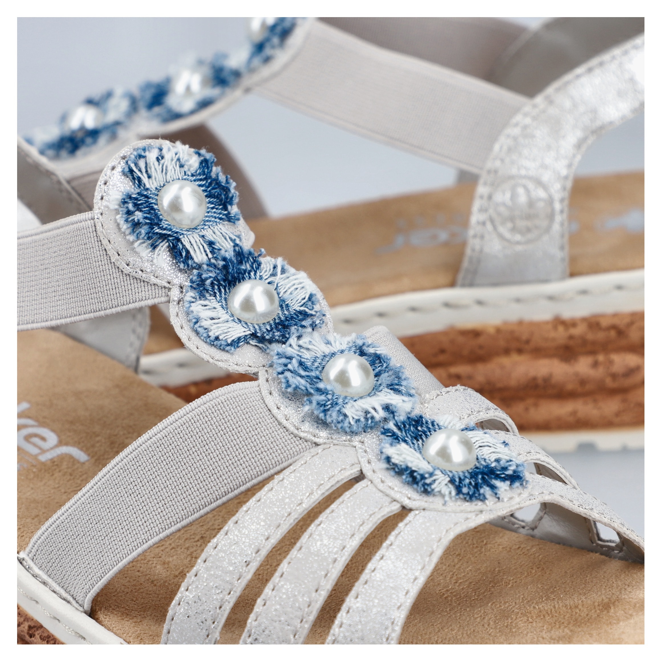 Rieker Plateausandale, Sandalette, Sommerschuh, Schlupfschuh mit seitlichen Gummizügen