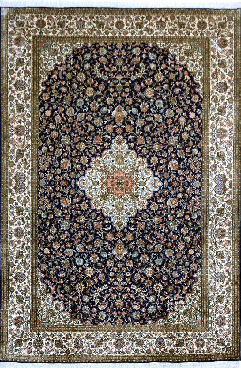 Kayoom Seidenteppich »Kashan 9256«, rechteckig, Einzelstück mit Zertifikat, Wohnzimmer