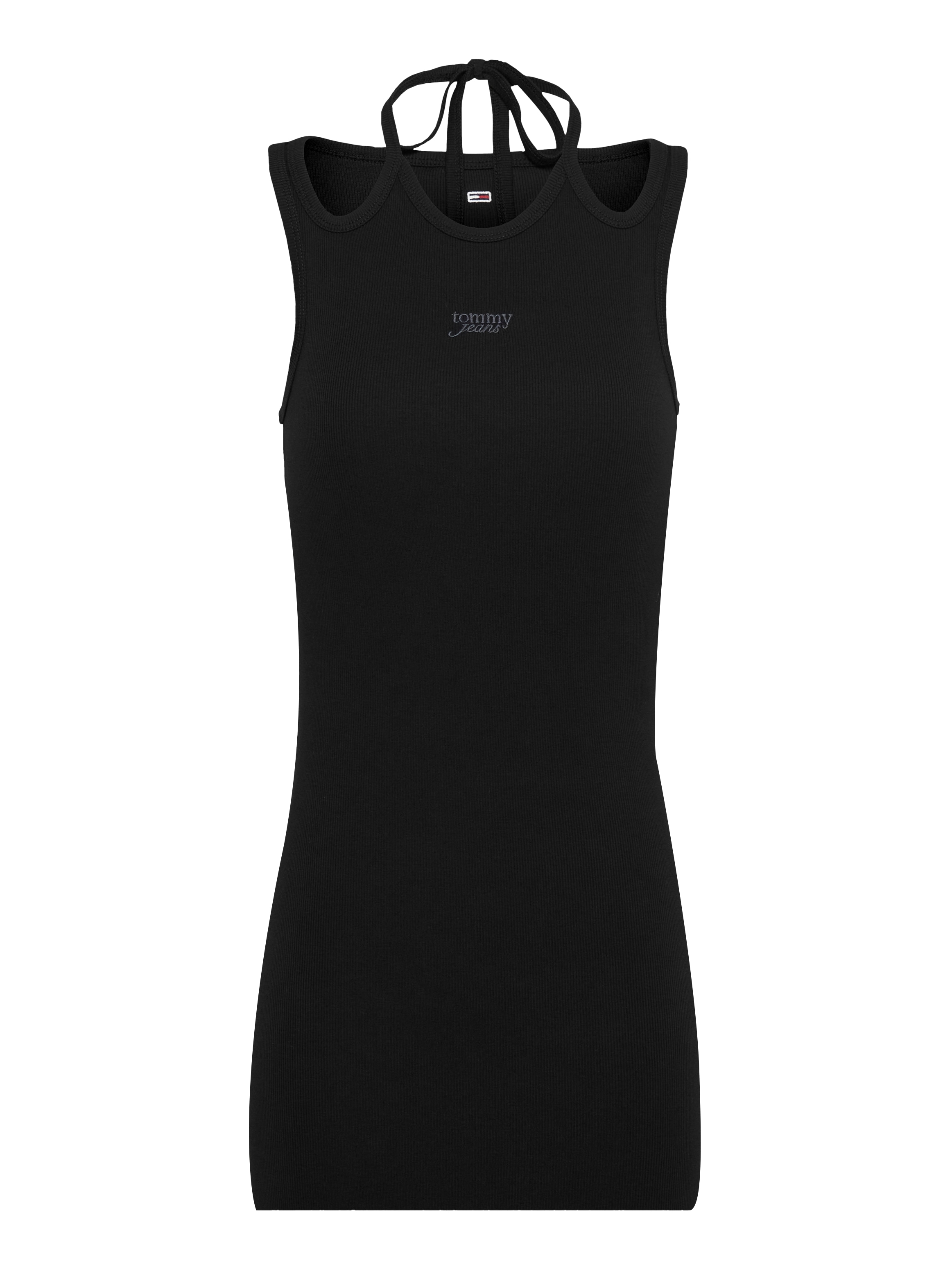 Tommy Jeans Minikleid »TJW TIE DETAIL GMD SCRIPT DRESS«, mit Bindeband, Logostickerei