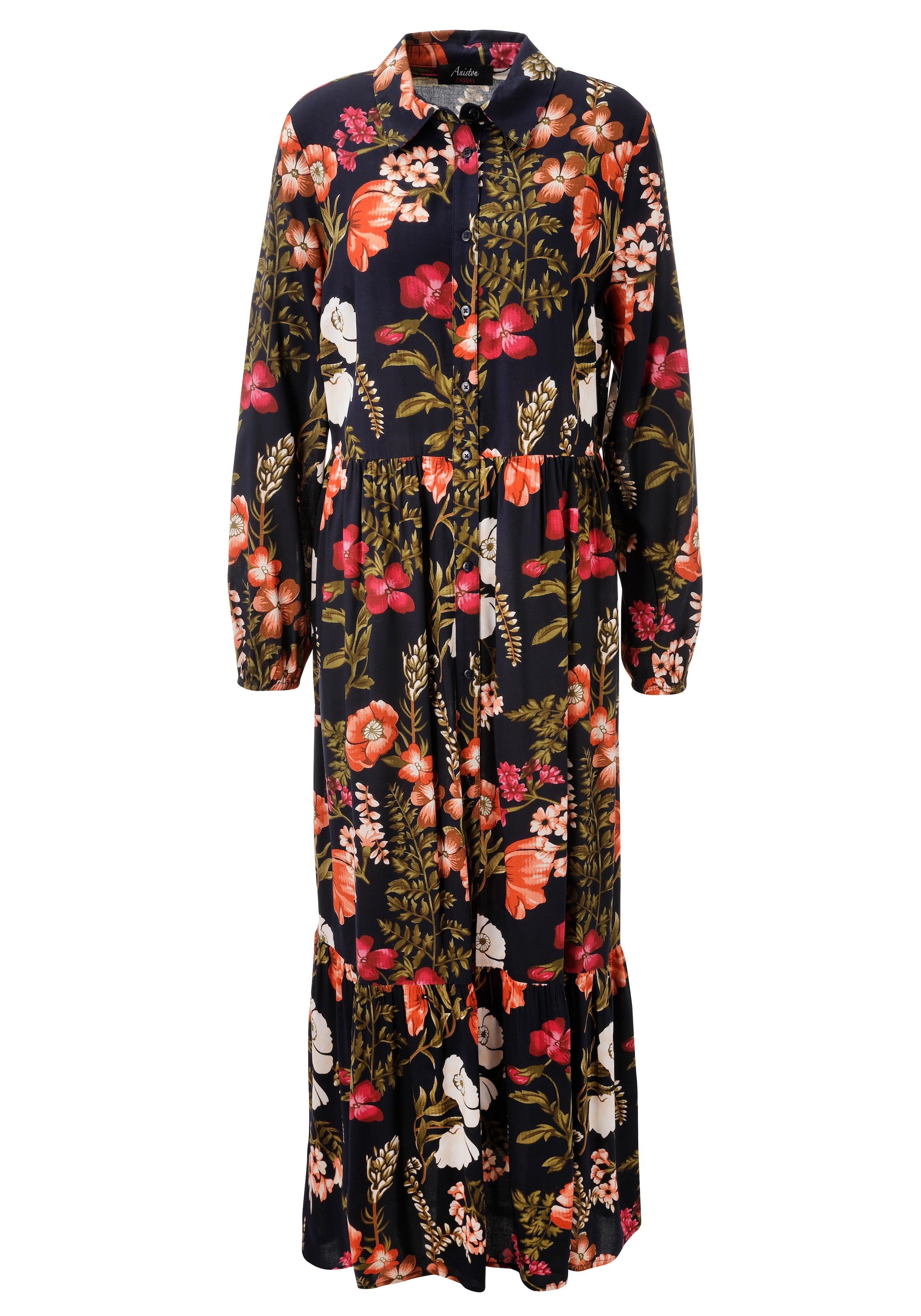 Aniston CASUAL Maxikleid mit farbenfrohen Blumendruck - jedes Teil ein Unikat - NEUE KOLLEKTION