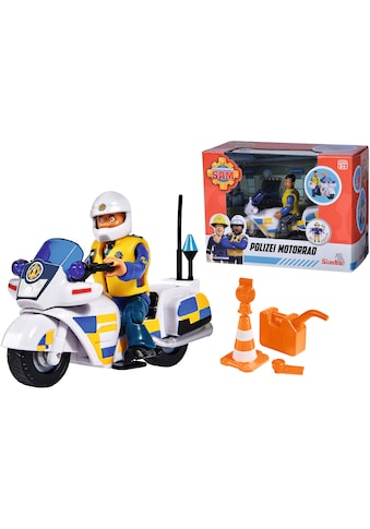 Spielzeug-Motorrad »Feuerwehrmann Sam, Polizei Motorrad mit Figur«