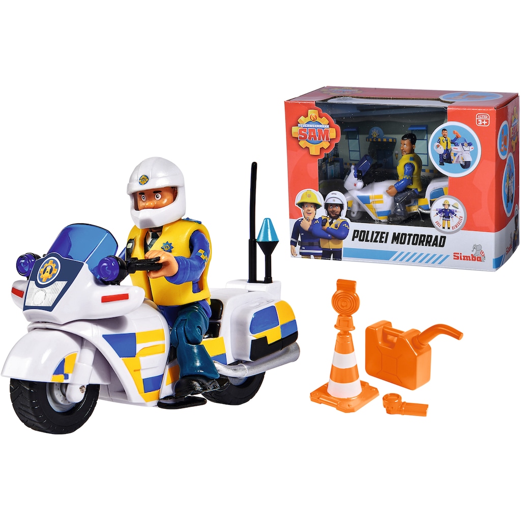 SIMBA Spielzeug-Motorrad »Feuerwehrmann Sam, Polizei Motorrad mit Figur«